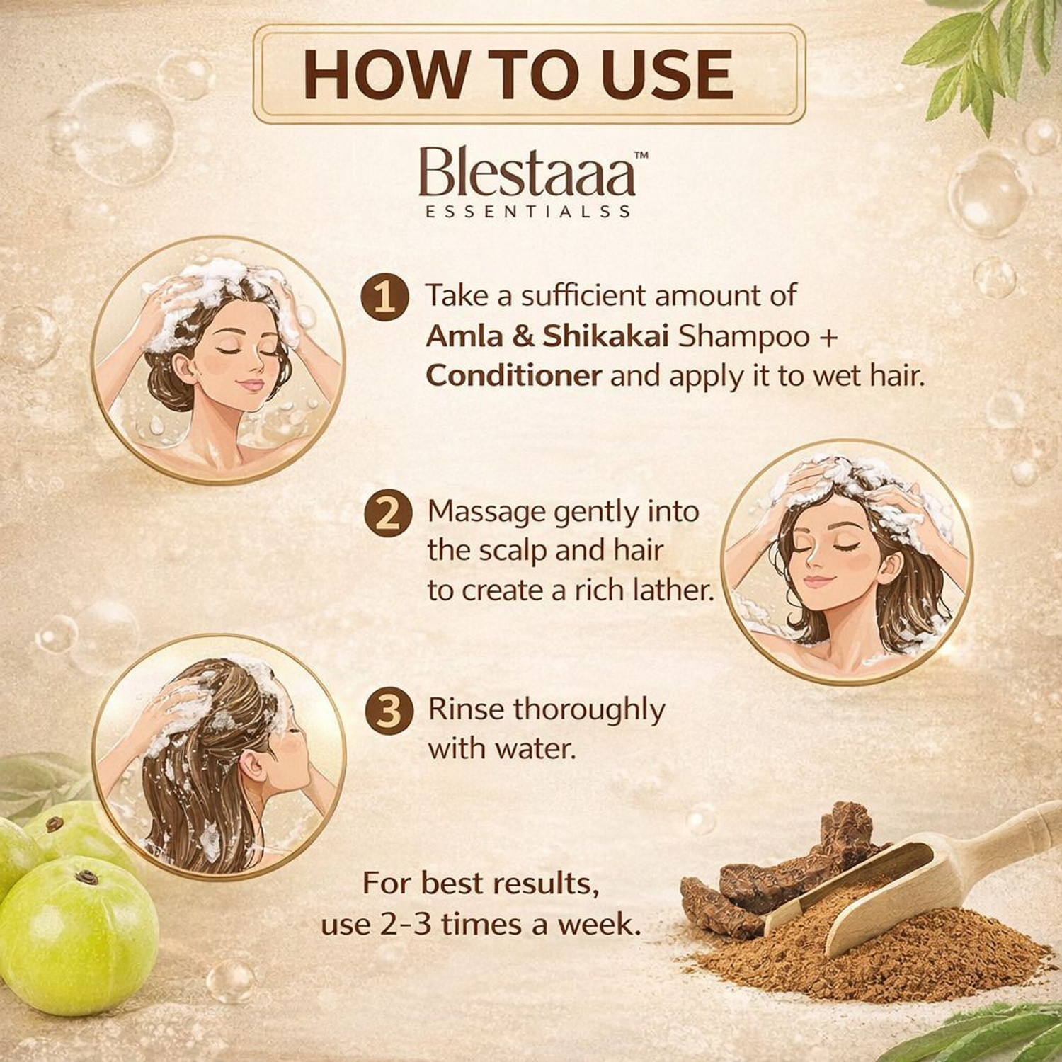 Image of blestaaa essentialss Natural AMLA & shikakai Juice Cleanser Hair Shampoo.