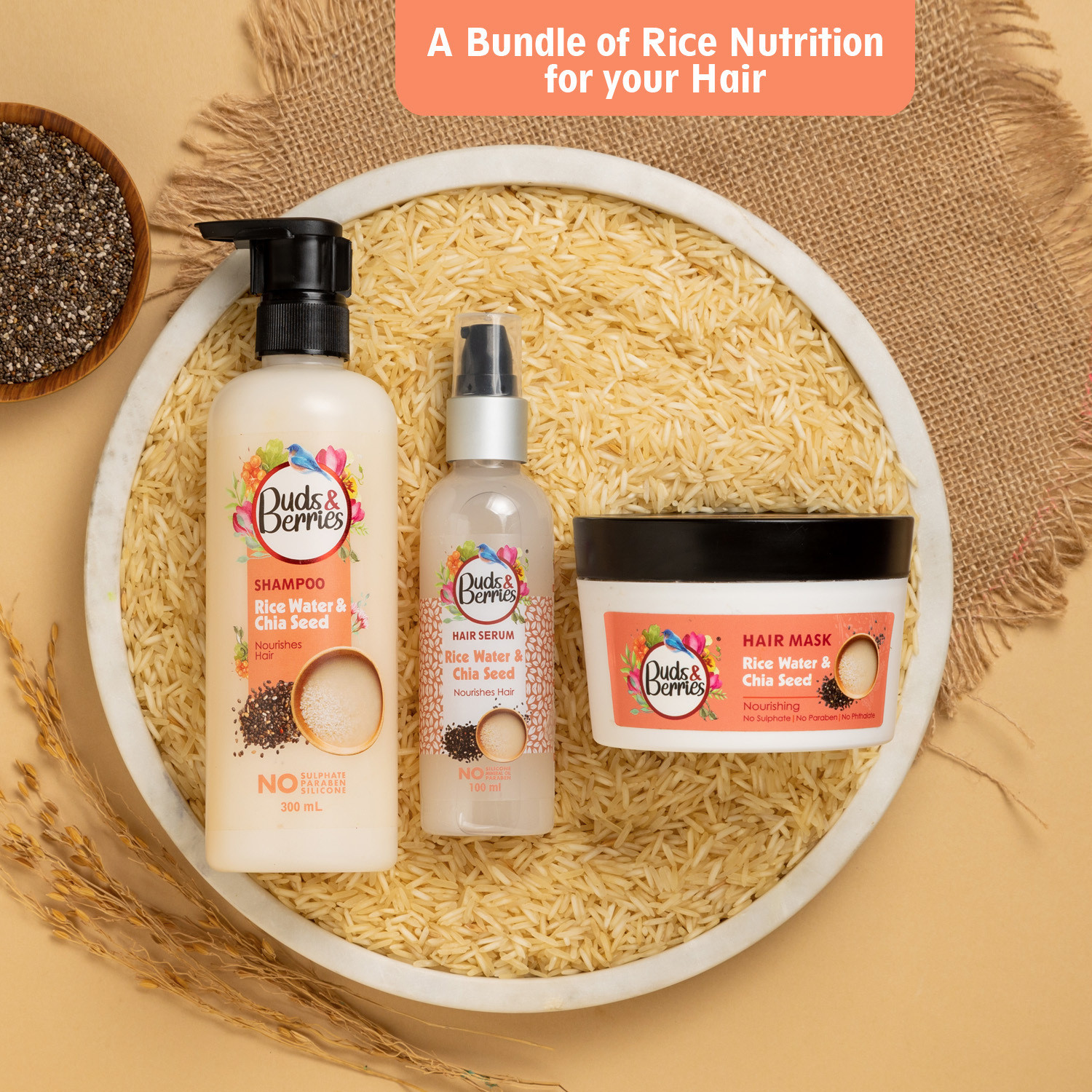 Image of Buds & Berries Rice Water & Chia Seeds Nourishment Shampoo