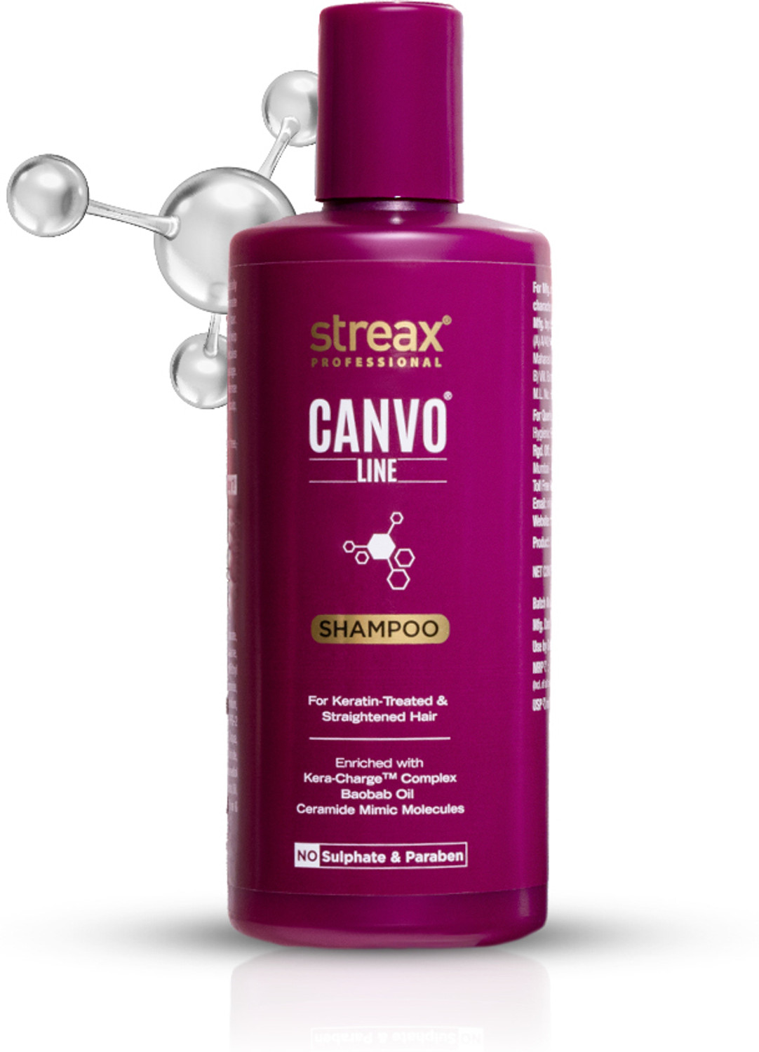 Image of Streax Professional Professional Canvoline Shampoo With Kera Charge Complex For Straightened Hair (300 ml)