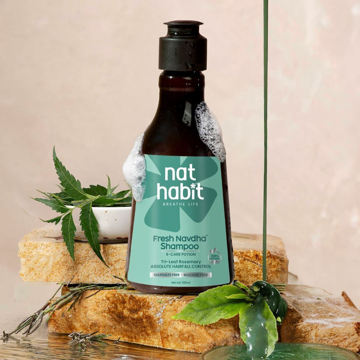 Image of Nat Habit Natural Anti-Hairfall Rosemary Shampoo for Women & Men Sulphate & Paraben Free