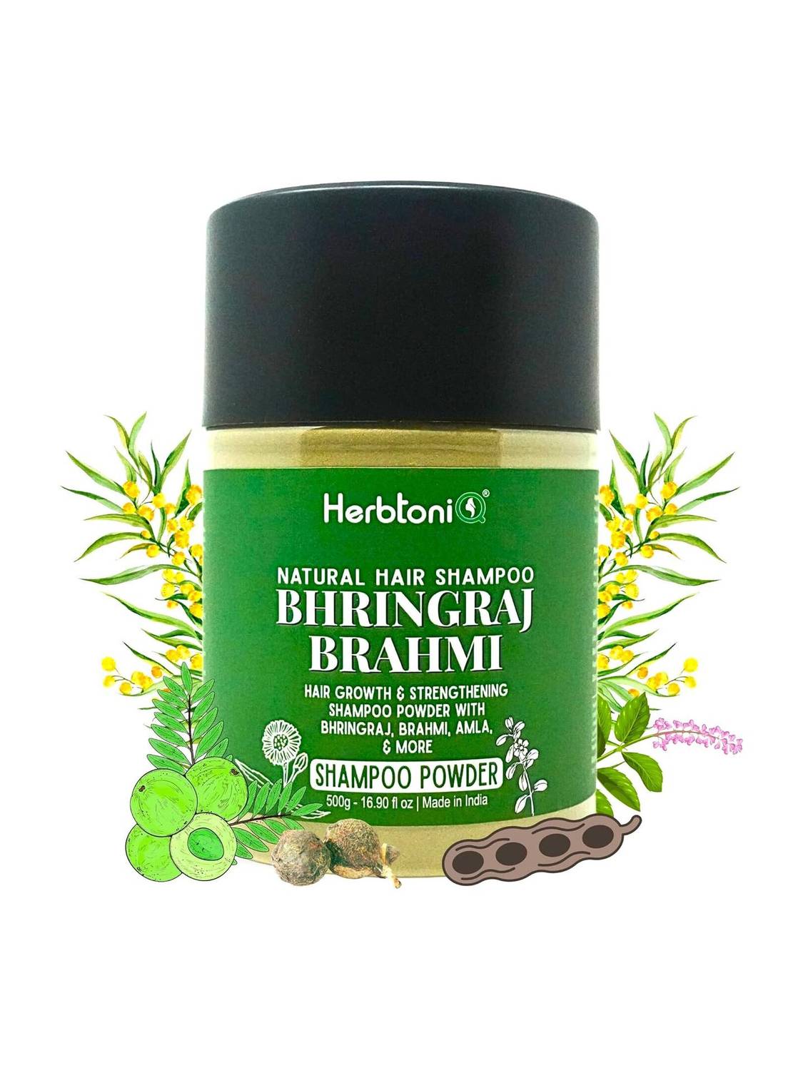 HerbtoniQ Bhringraj Brahmi Shampoo Powder 250g - Image 1
