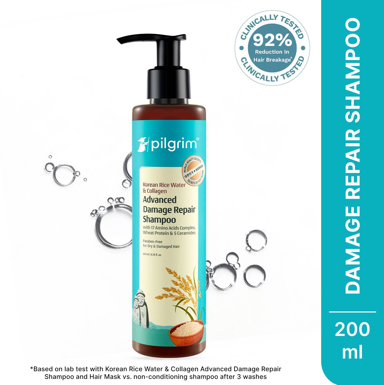 Pilgrim Korean Rice Water & Collagen Shampoo 200ml - Image 2
