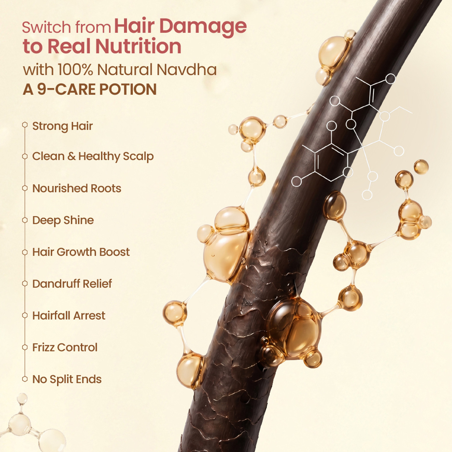 Image of Nat Habit Hibiscus Natural Shampoo for Women & Men For Hair Growth & Damage Repair