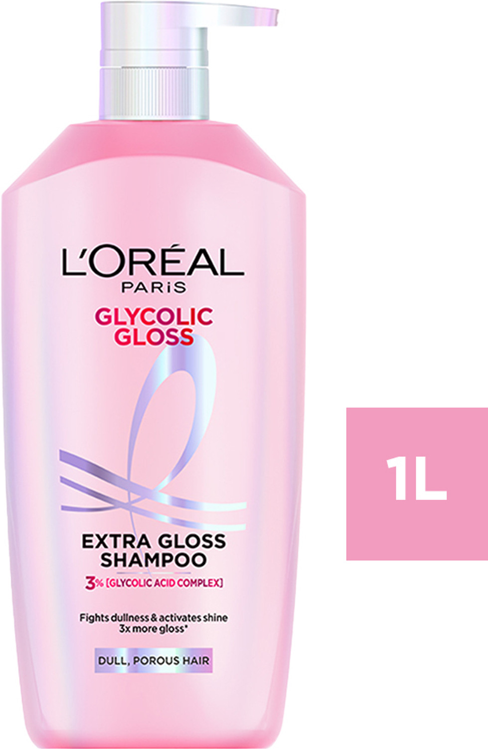 Image of L'Oreal Paris Glycolic Gloss Shampoo, Powered by Glycolic Acid, for Dull Dair, for 3x Shine