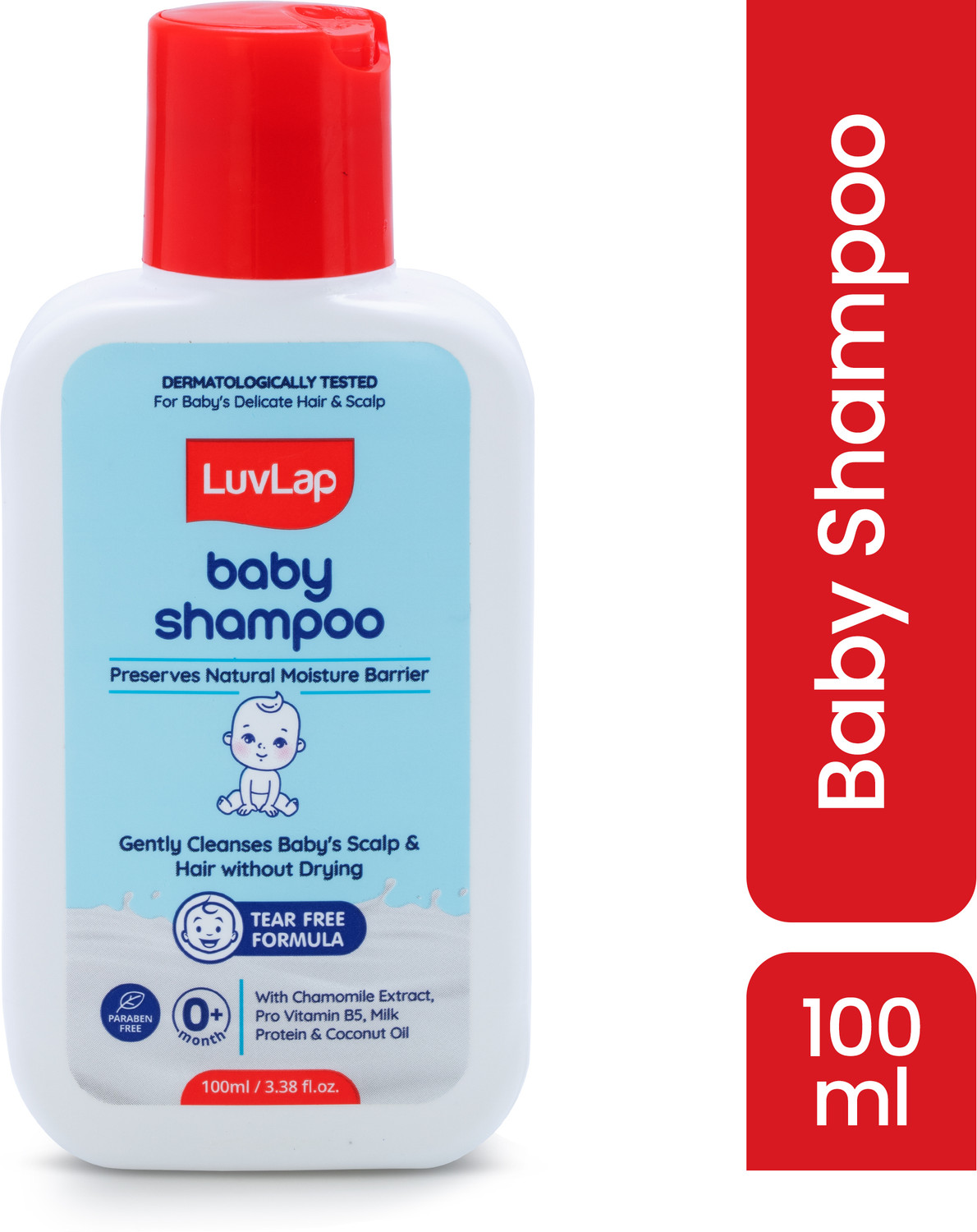 Image of LuvLap Milky Soft Baby Shampoo - 100ml, Tear Free Formula, With Milk Protein, Vitamin E