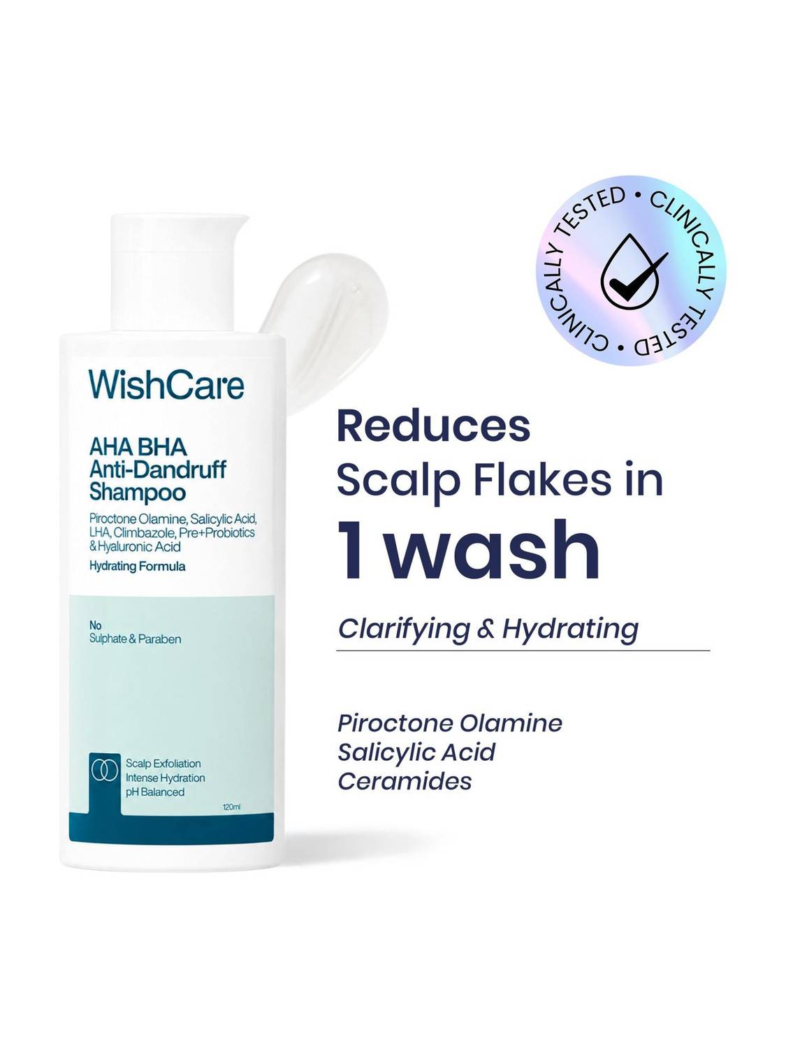 WishCare Hydrating Anti Dandruff Shampoo 120ml - Image 1
