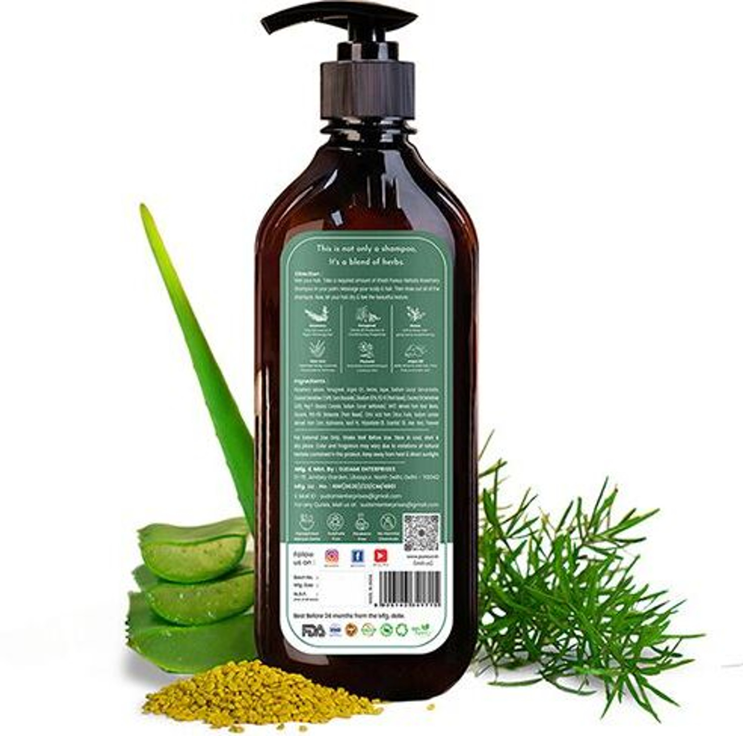 Image of Pureus Herbals Shreekesha Rosemary Shampoo |Paraben & Sulfate Free| Dandruff Control