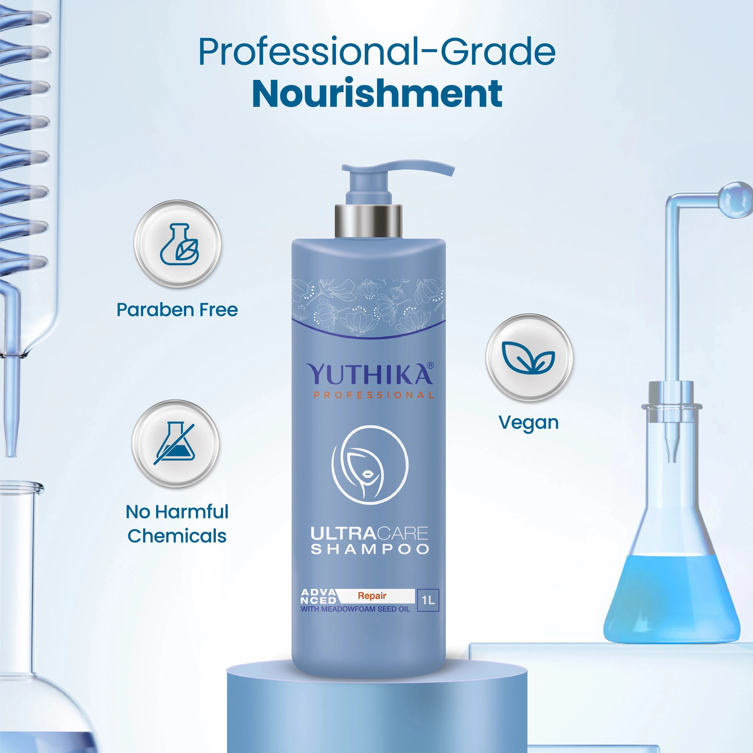 Image of Yuthika Professional Ultra Care Shampoo for Damaged Hair, Healthy Hair