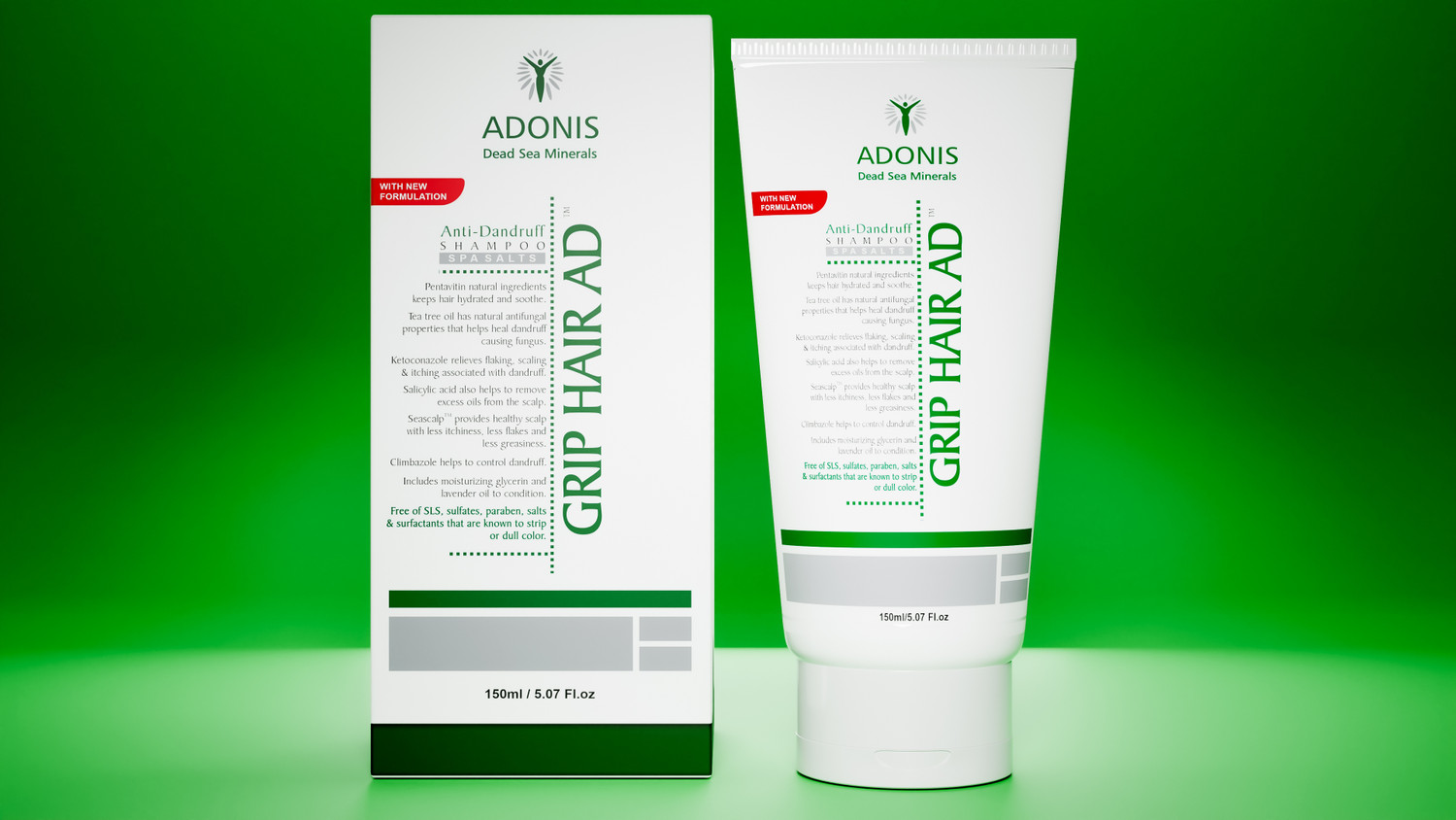 Image of ADONIS Grip Hair Anti Dandruff Shampoo With Dead Sea Minerals