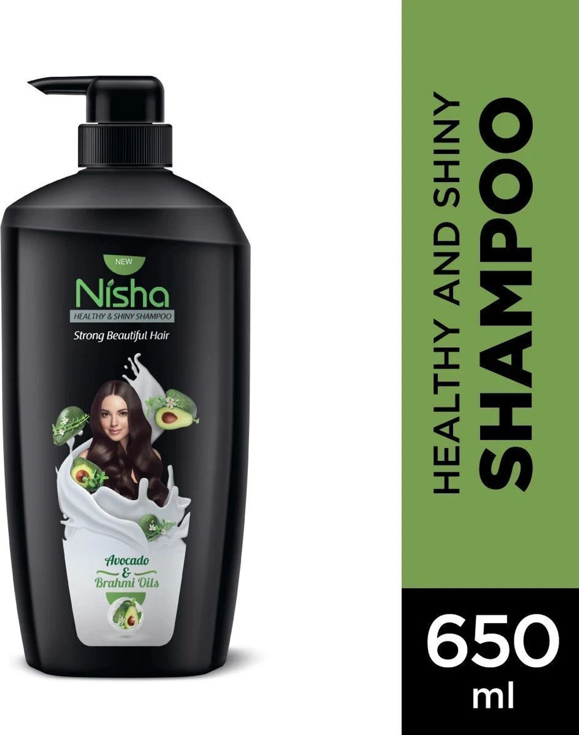 Image of Nisha Healthy & Shiny Strong Beautiful Hair Shampoo, 650 ML Black