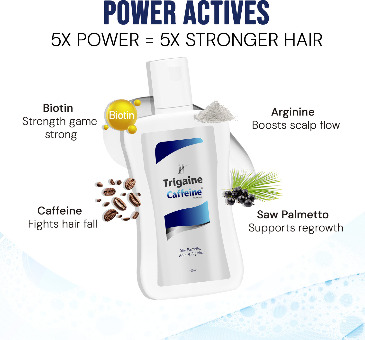 Image of trigaine caffeine Anti Hair Fall Shampoo | Scalp Cleansing Shampoo for Dull Dry & Damaged Hair