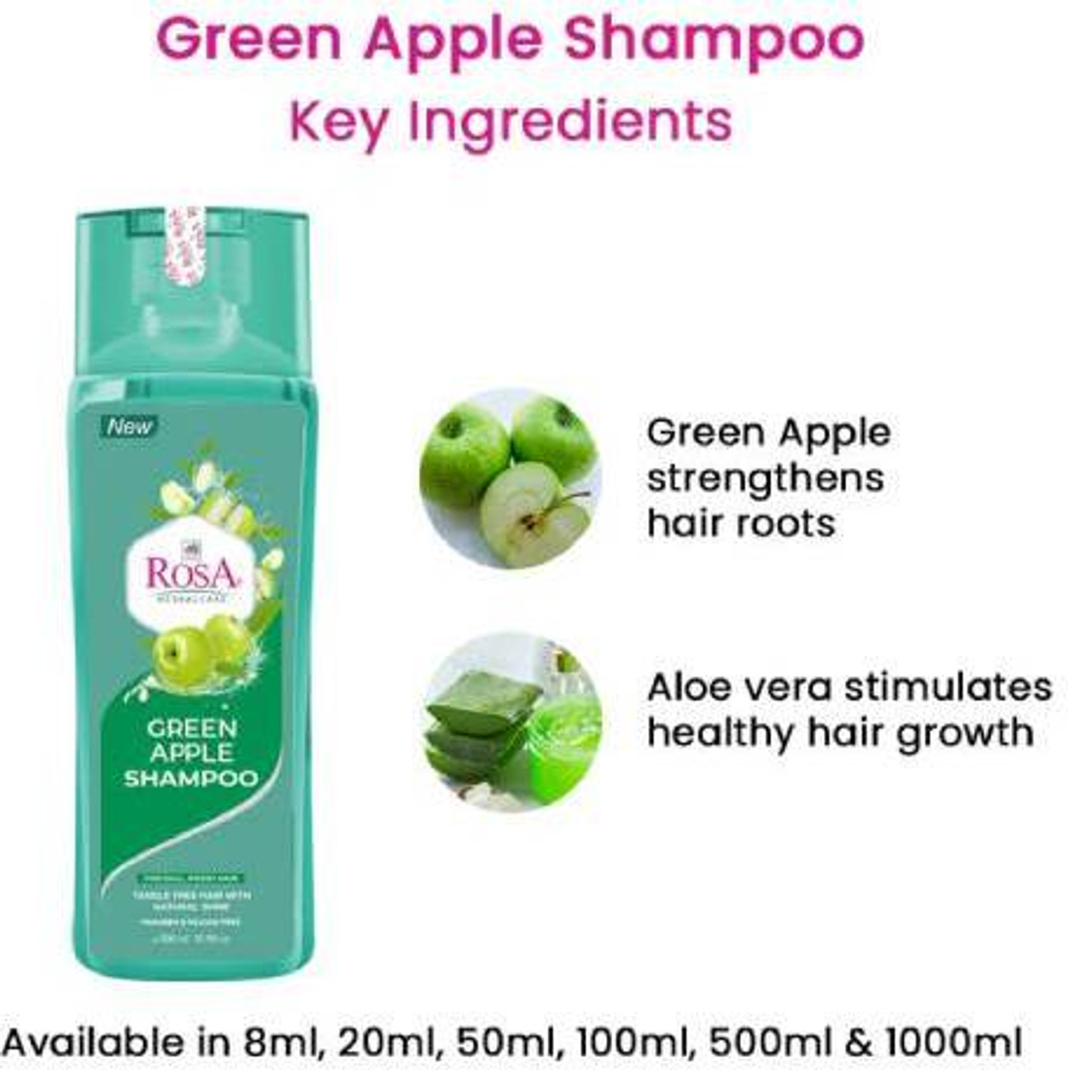 Image of ROSA Green Apple shampoo l Control dandruff & Retaining Natural Oils I