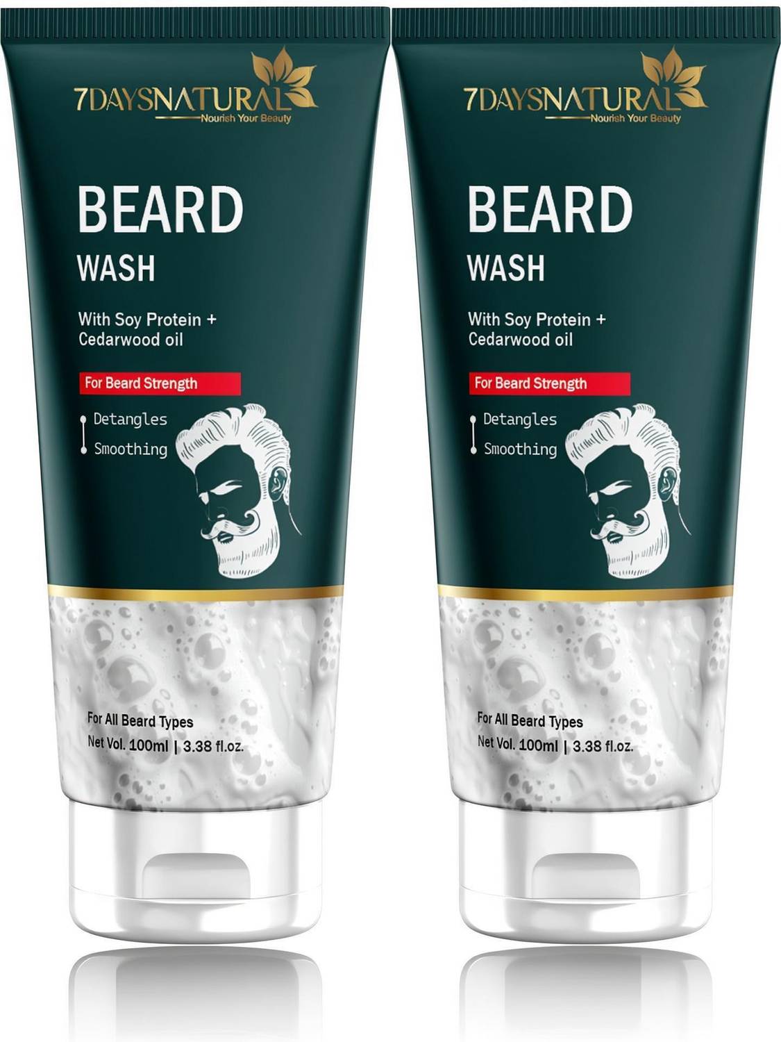 7days natural Men Beard Wash Cleanse & Refresh Relieves Beard Itchiness infused with Olive Oil