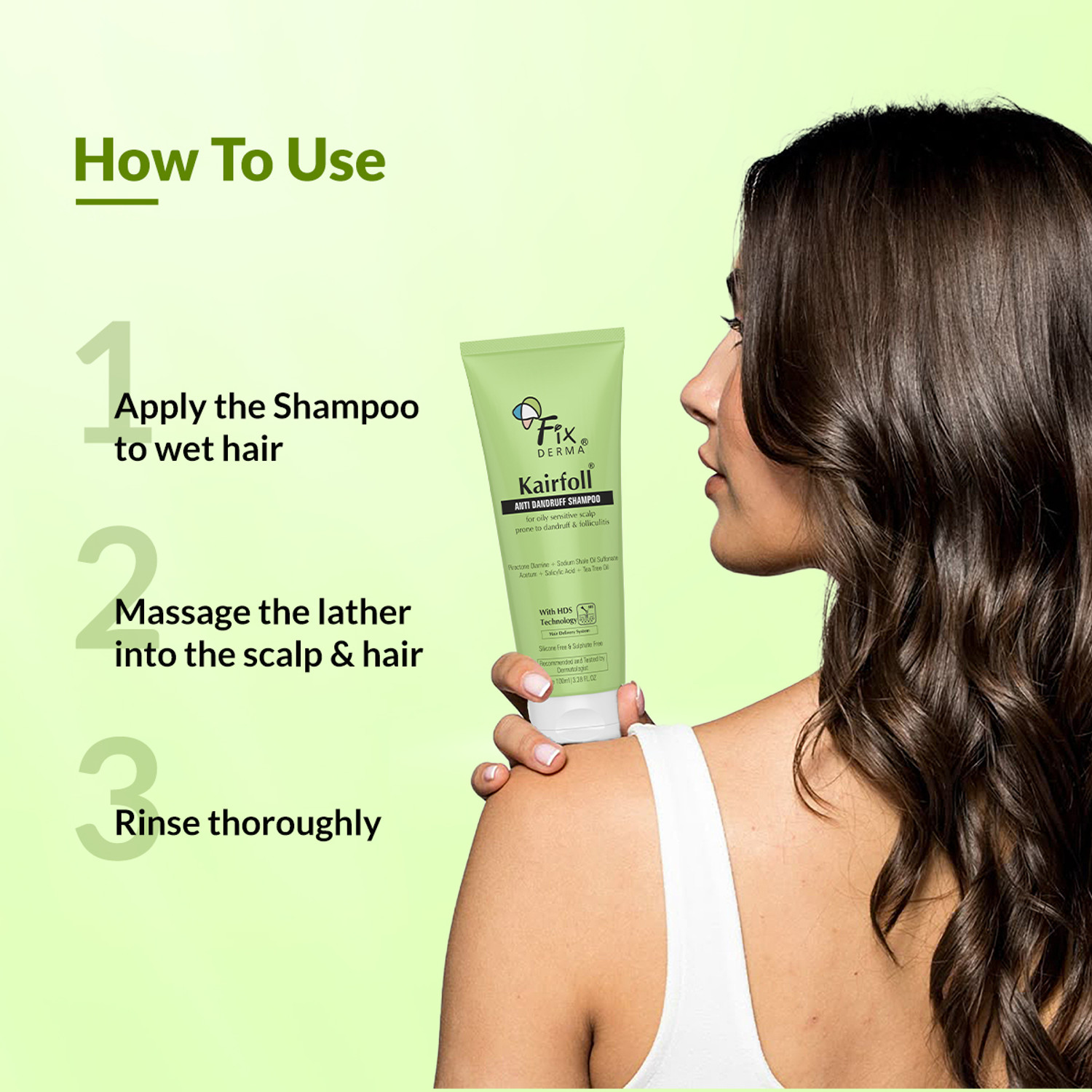 Image of Fixderma Kairfoll Anti Dandruff Shampoo for Flaky, Itchy, Oily & Sensitive Scalp
