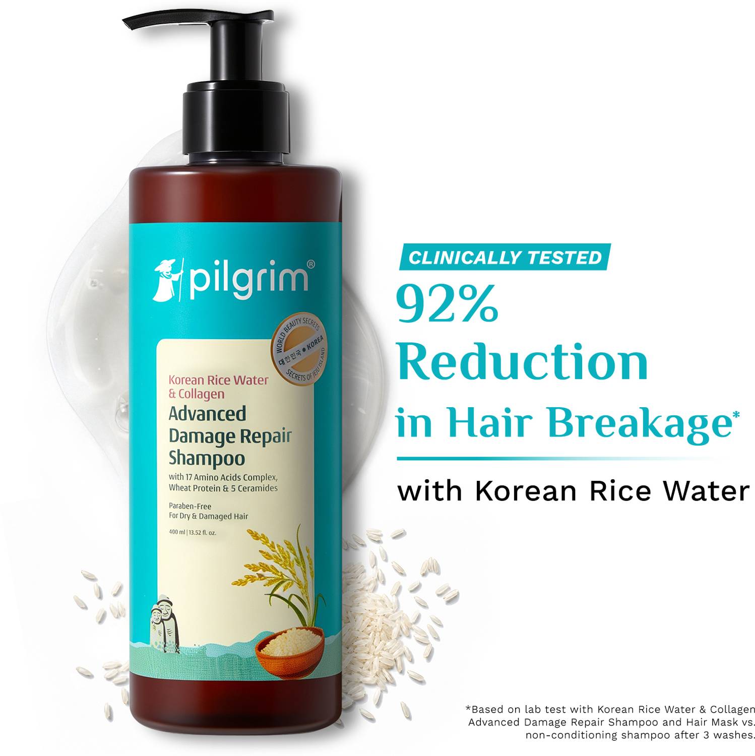 Pilgrim Korean Rice Water & Collagen Repair Shampoo