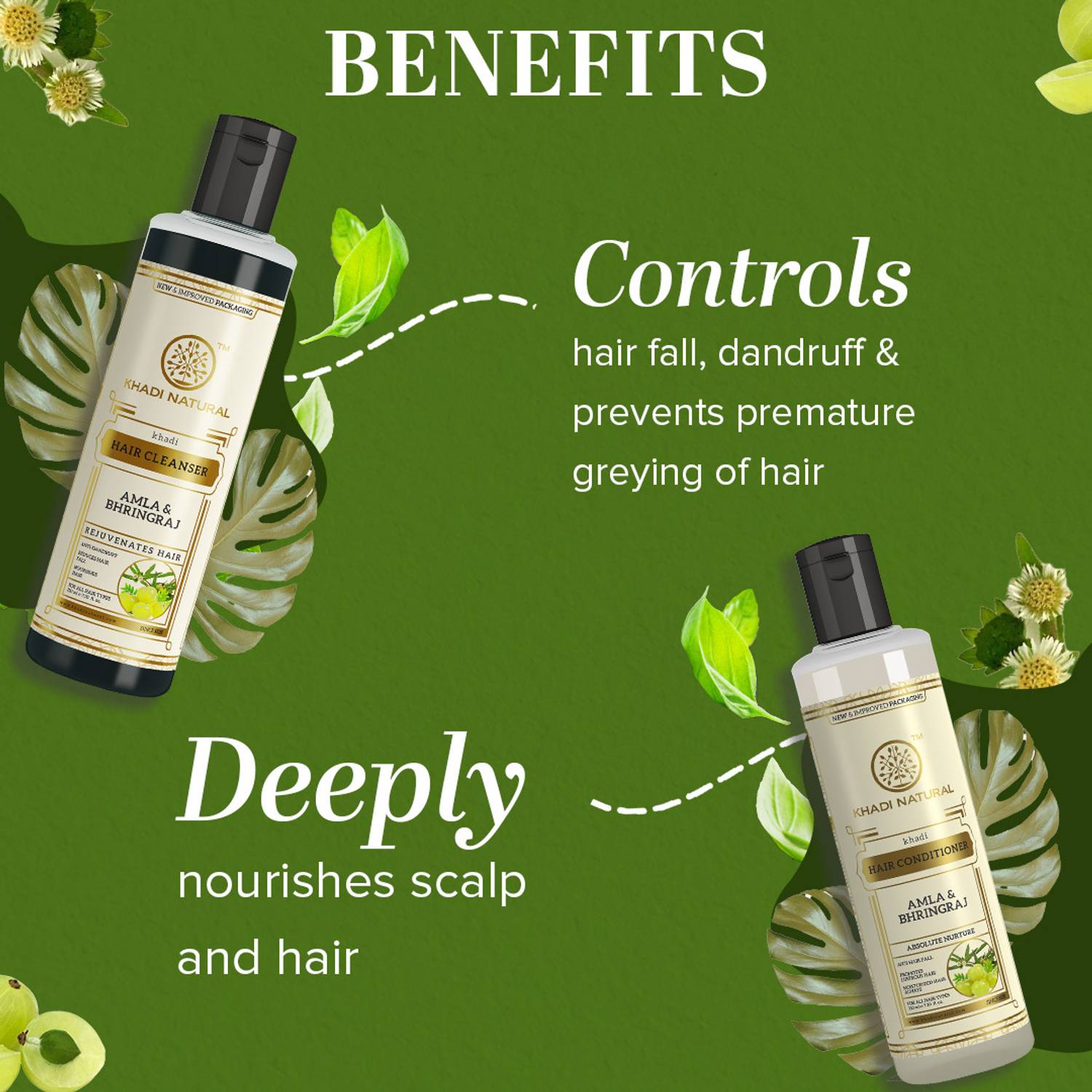 KHADI Amla & Bhringraj Cleanser/Shampoo (Pack of 3) - Image 3