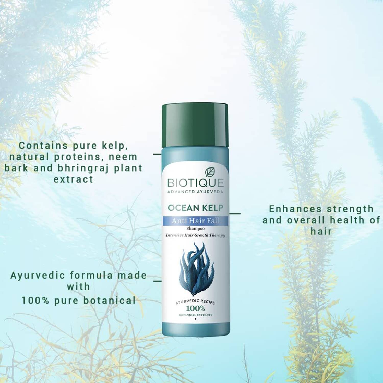 BIOTIQUE Ocean Kelp Anti Hairfall Shampoo 100ml - Image 3