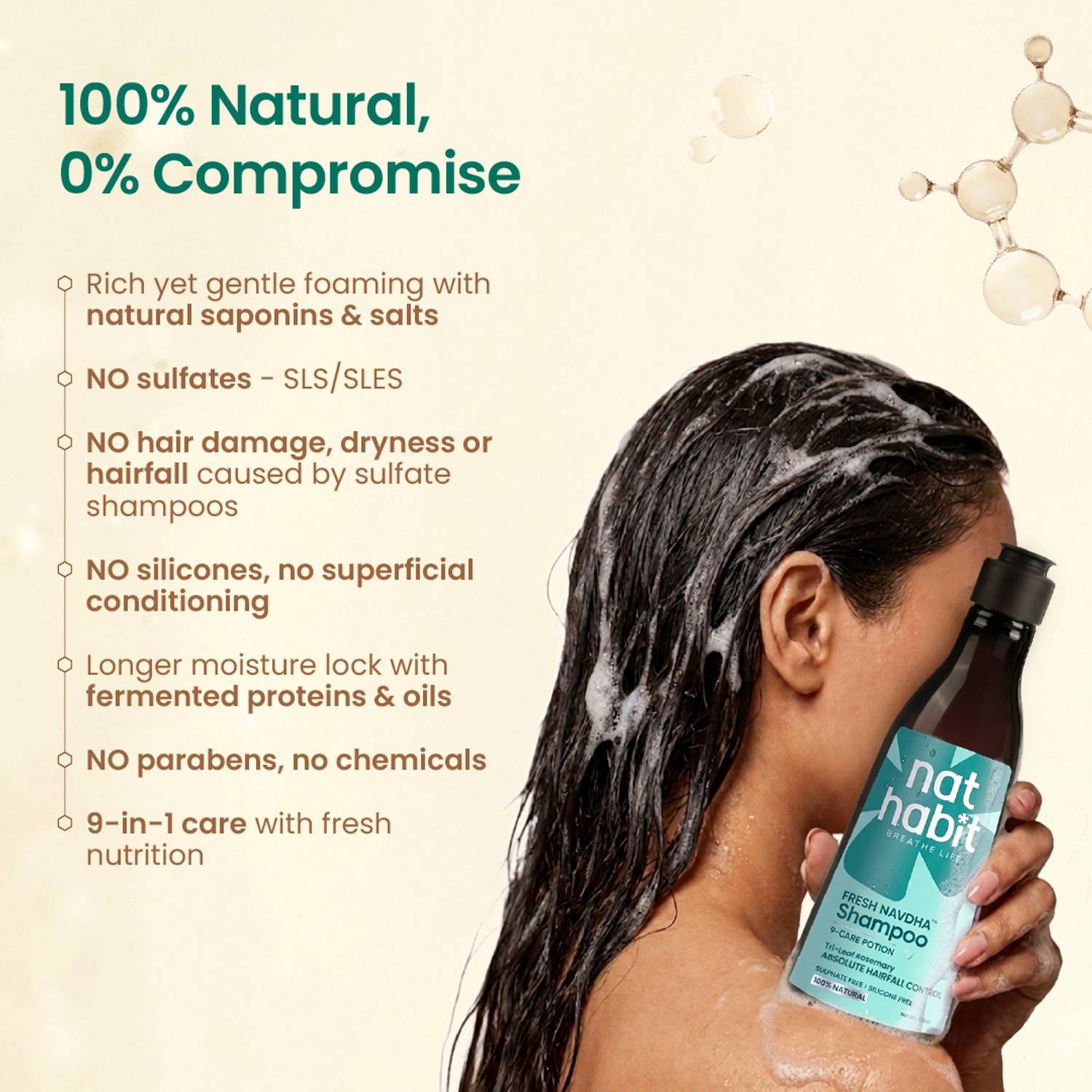 Nat Habit Navdha Anti-Hair Fall Rosemary Shampoo - Image 4