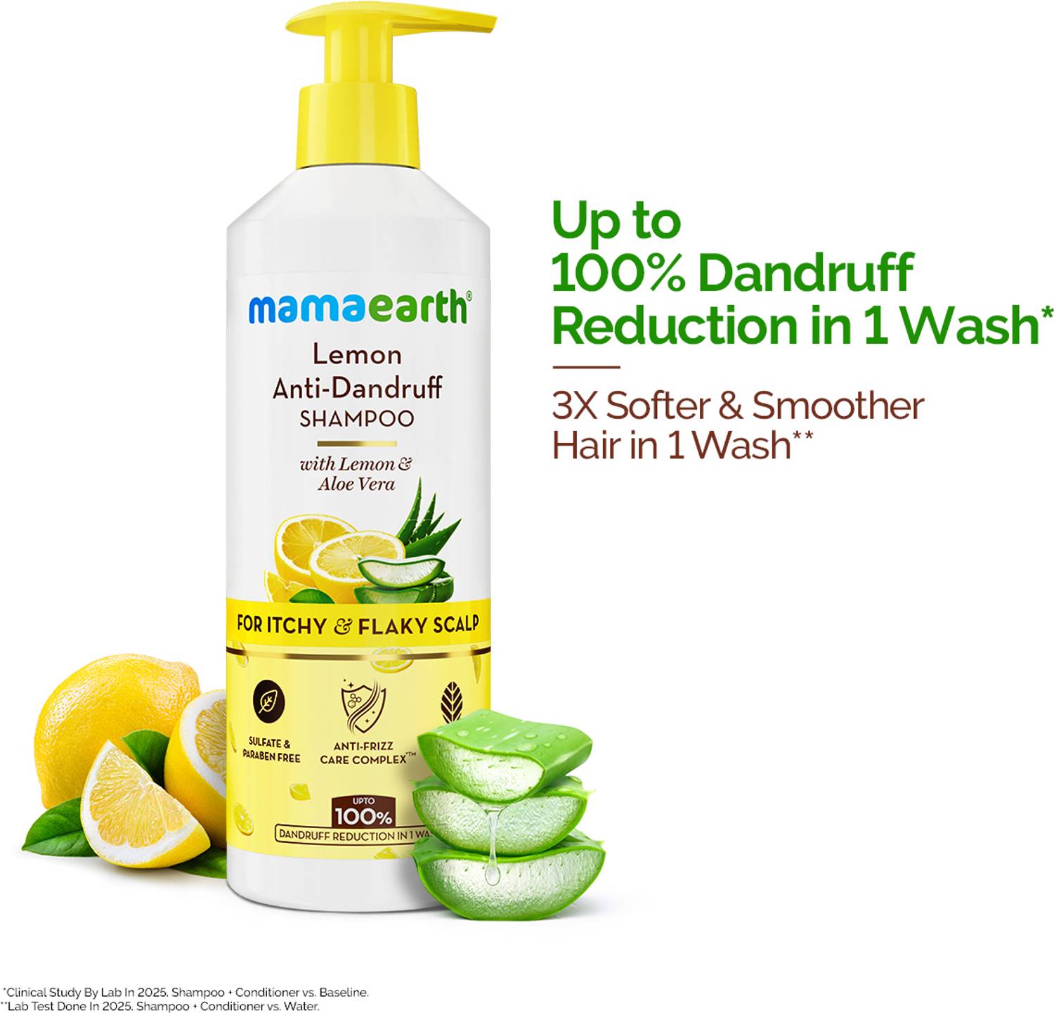 Mamaearth Lemon Anti-Dandruff Shampoo 1 Wash 1 Washes - Image 2