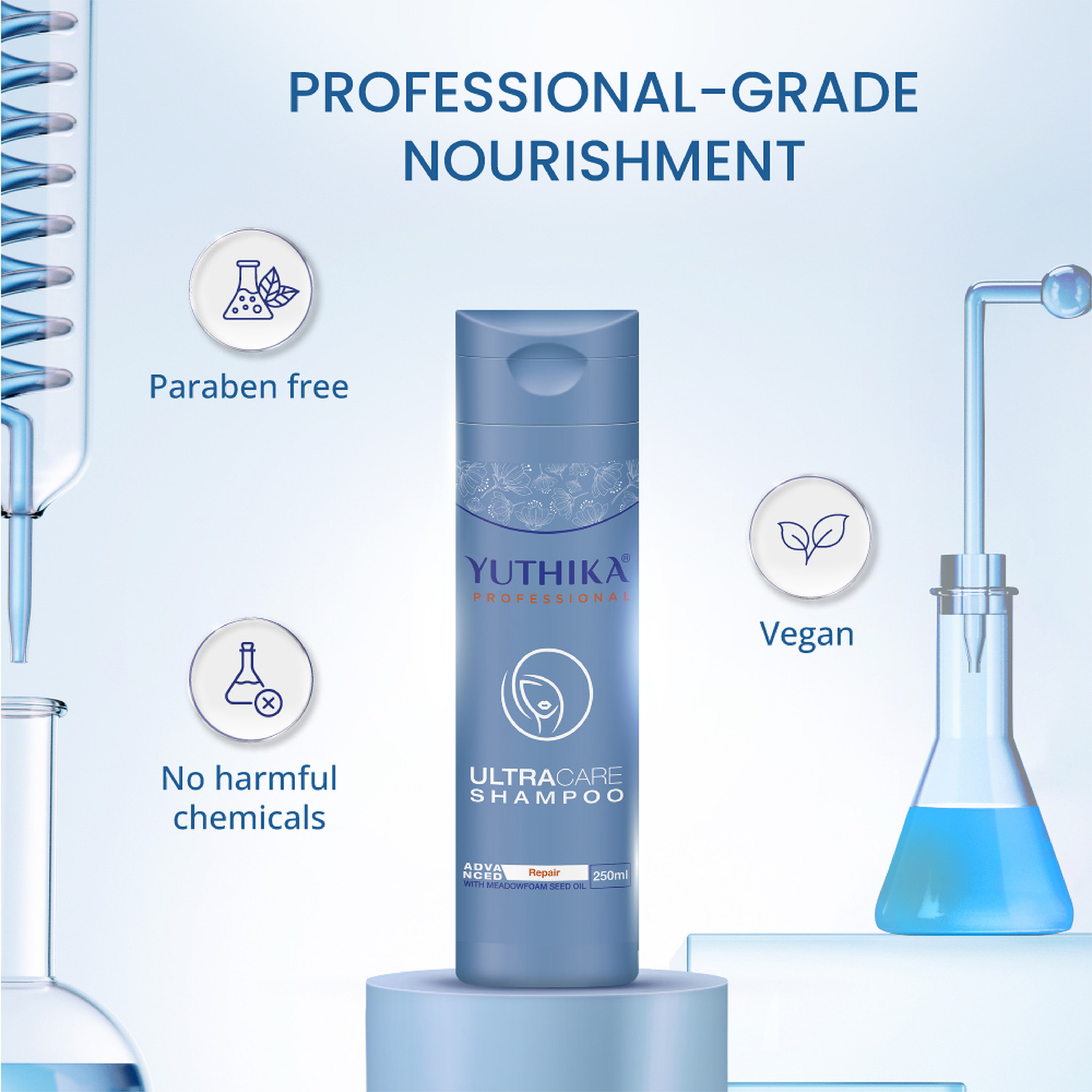 Image of Yuthika Professional Ultra Care Shampoo for Damaged Hair, Healthy Hair