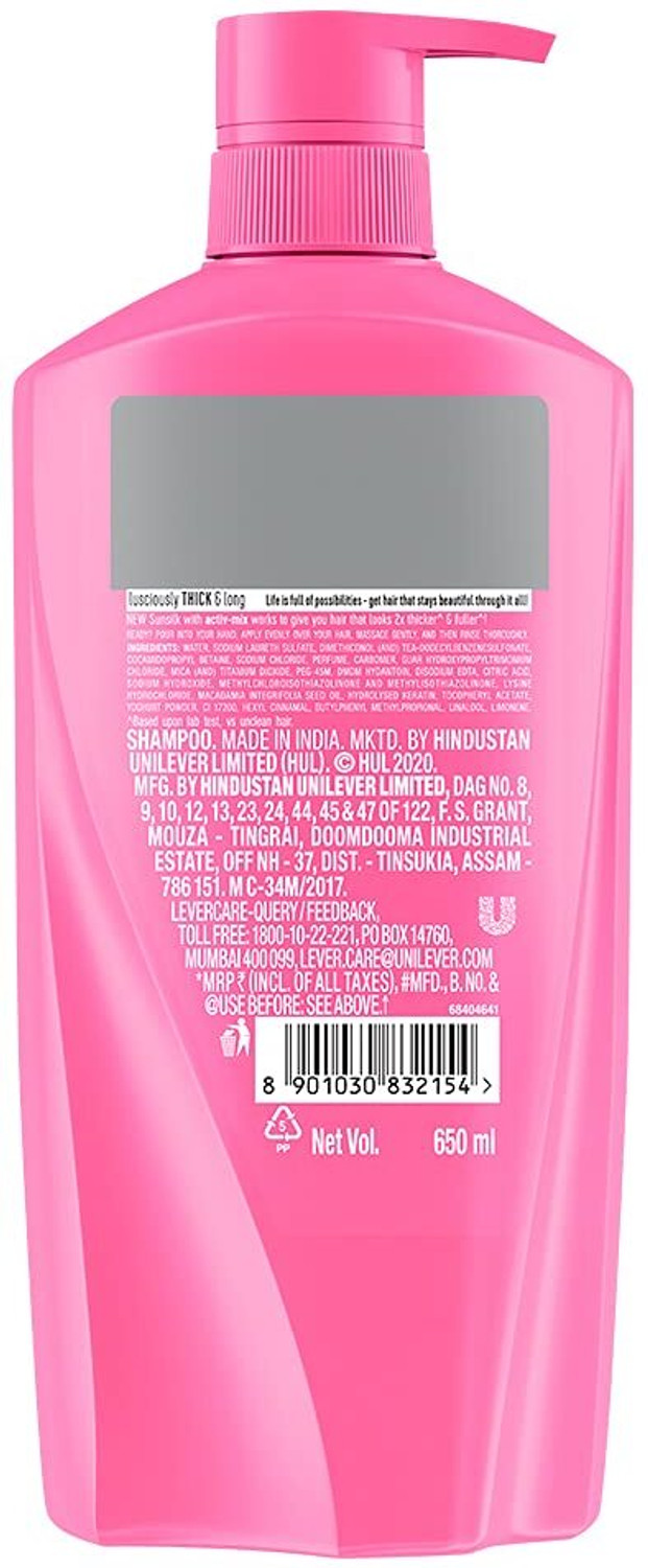 Image of SUNSILK Lusciously Thick & Long Shampoo650mlx1