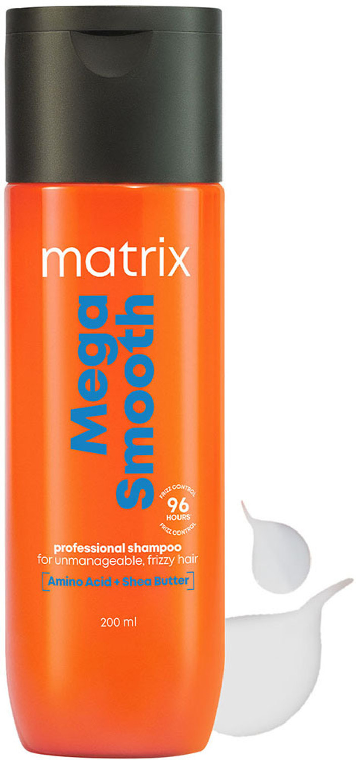 MATRIX Mega Smooth Shampoo for Frizzy Hair, Defy Frizz for 4 Days