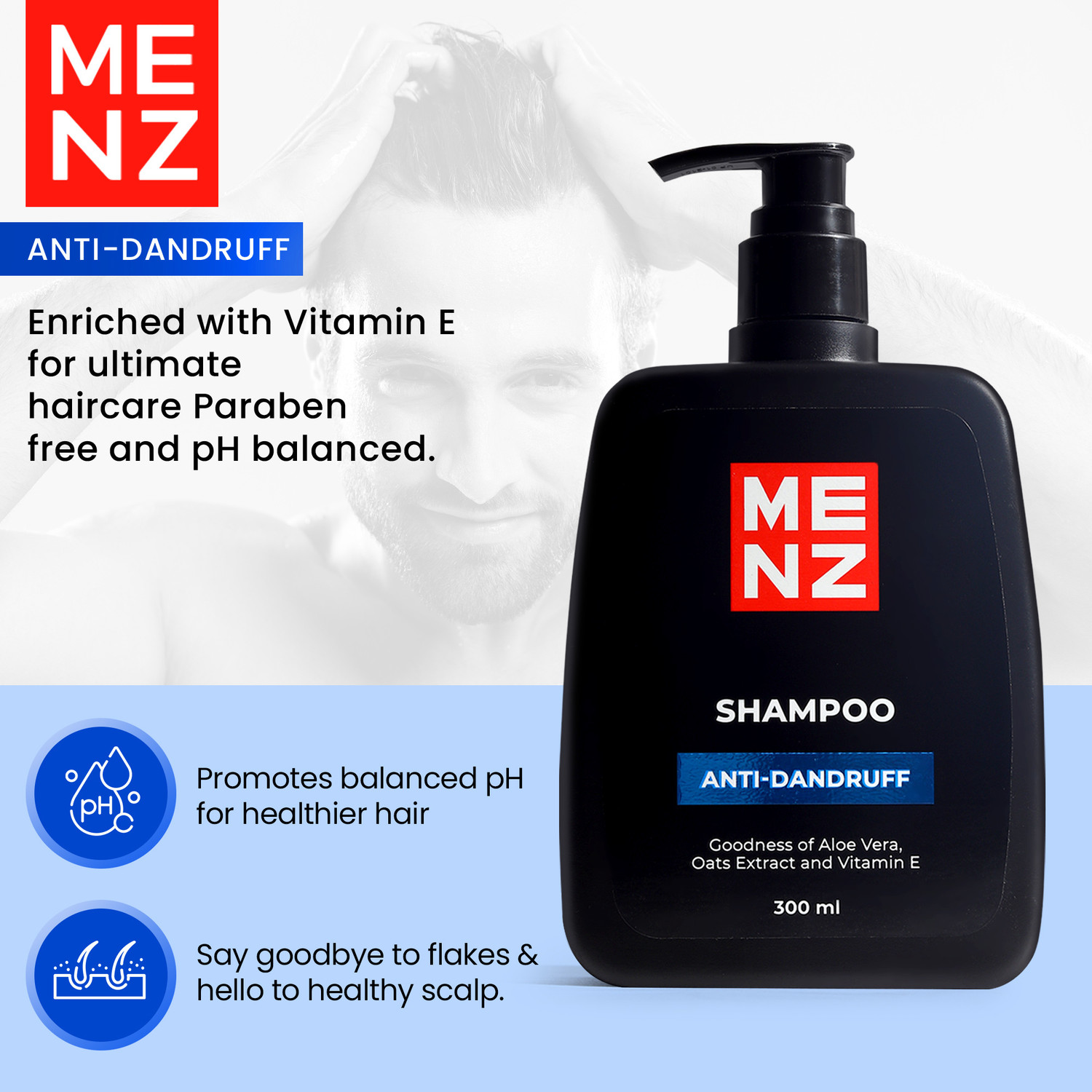 Image of MENZ Luxury Shampoo Smooth & Silky Anti-Dandruff Shampoo For Gents