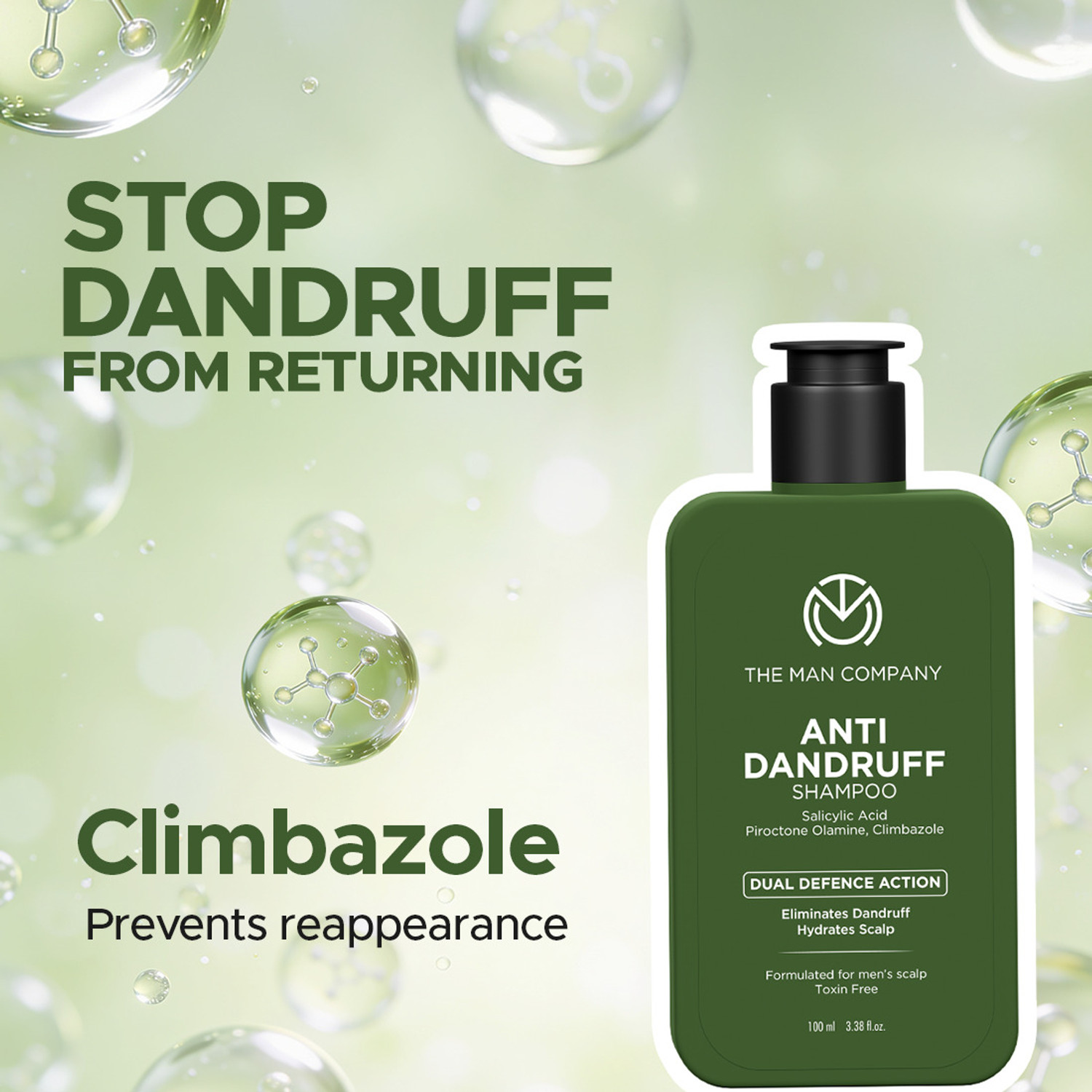 Image of THE MAN COMPANY Anti Dandruff Shampoo for Men | Salicylic Acid | Fights Dandruff & Itchy Scalp