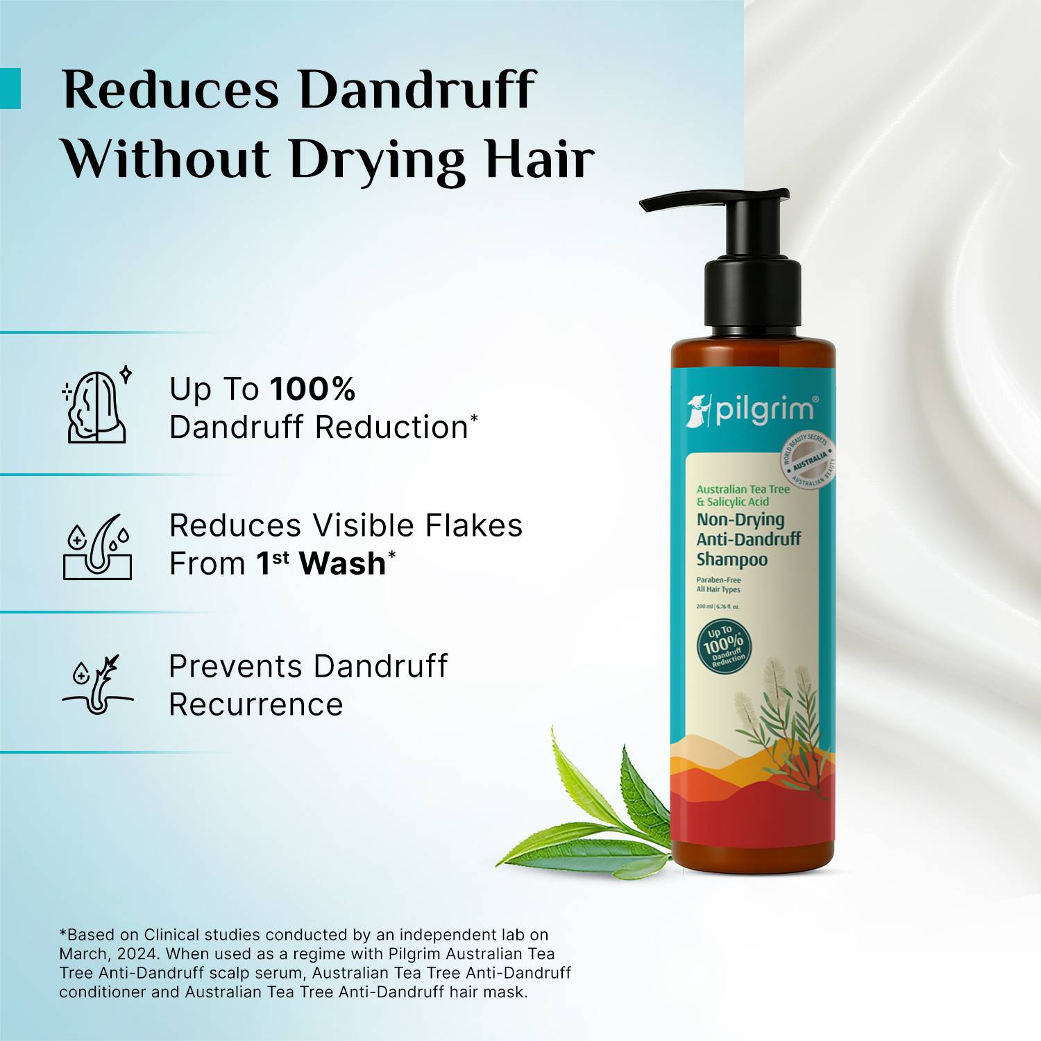 Pilgrim Australian Tea Tree Anti Dandruff Shampoo 200ml - Image 3