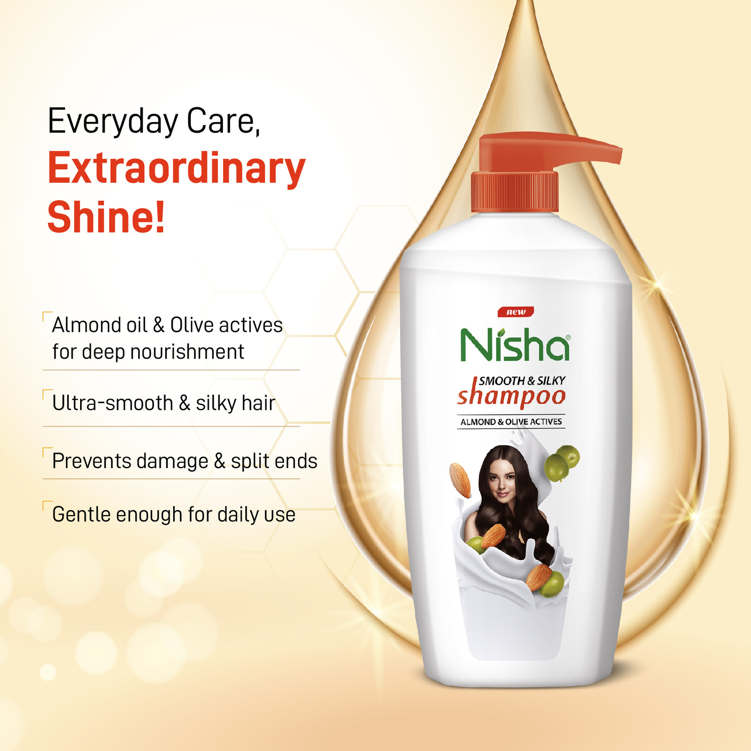 Image of Nisha Smooth Naturally Soft Silky Hair Shampoo, 650 ML White