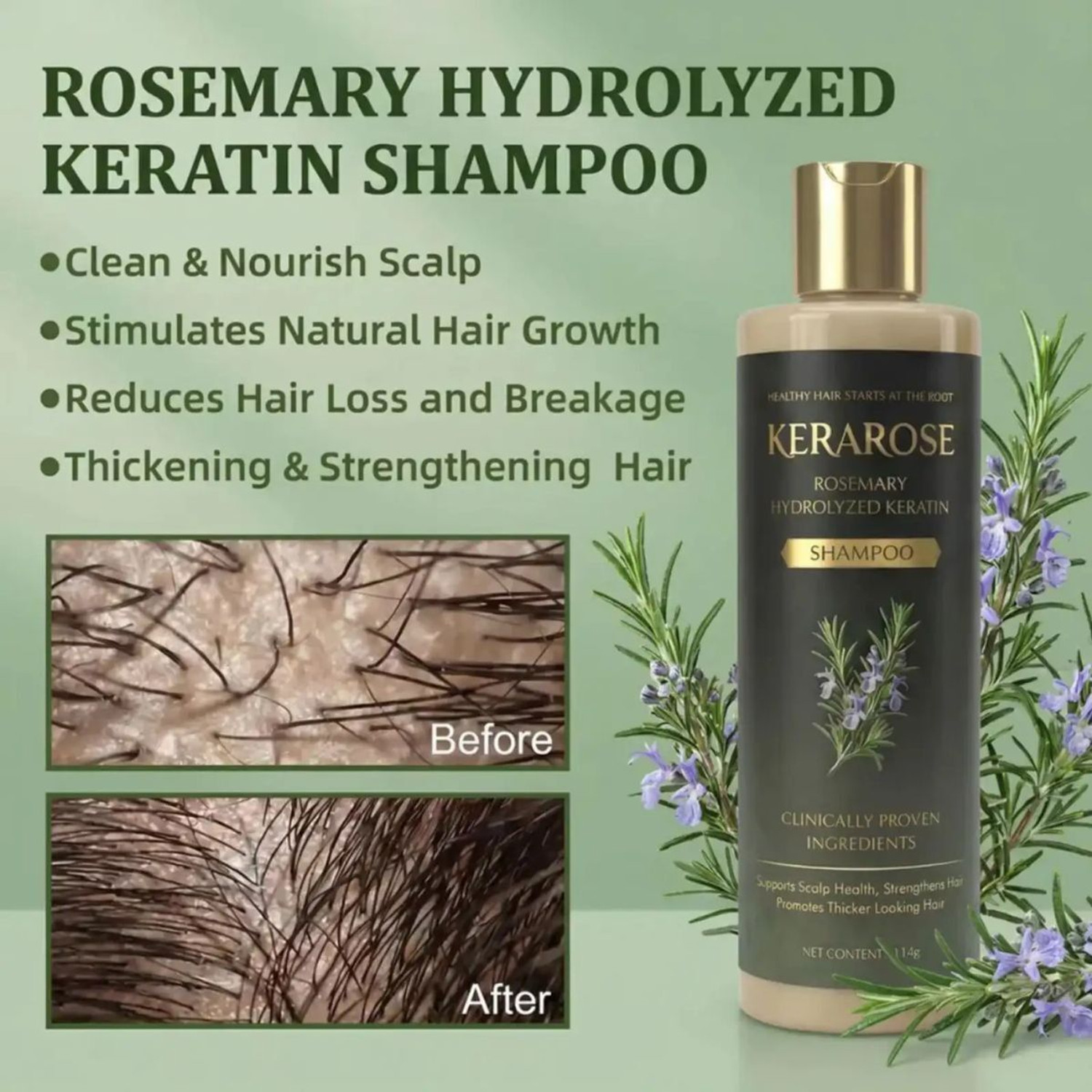 Image of RIDOY natural rosemary shampoo | Daily Hair Care Essential Cleansing Edition -