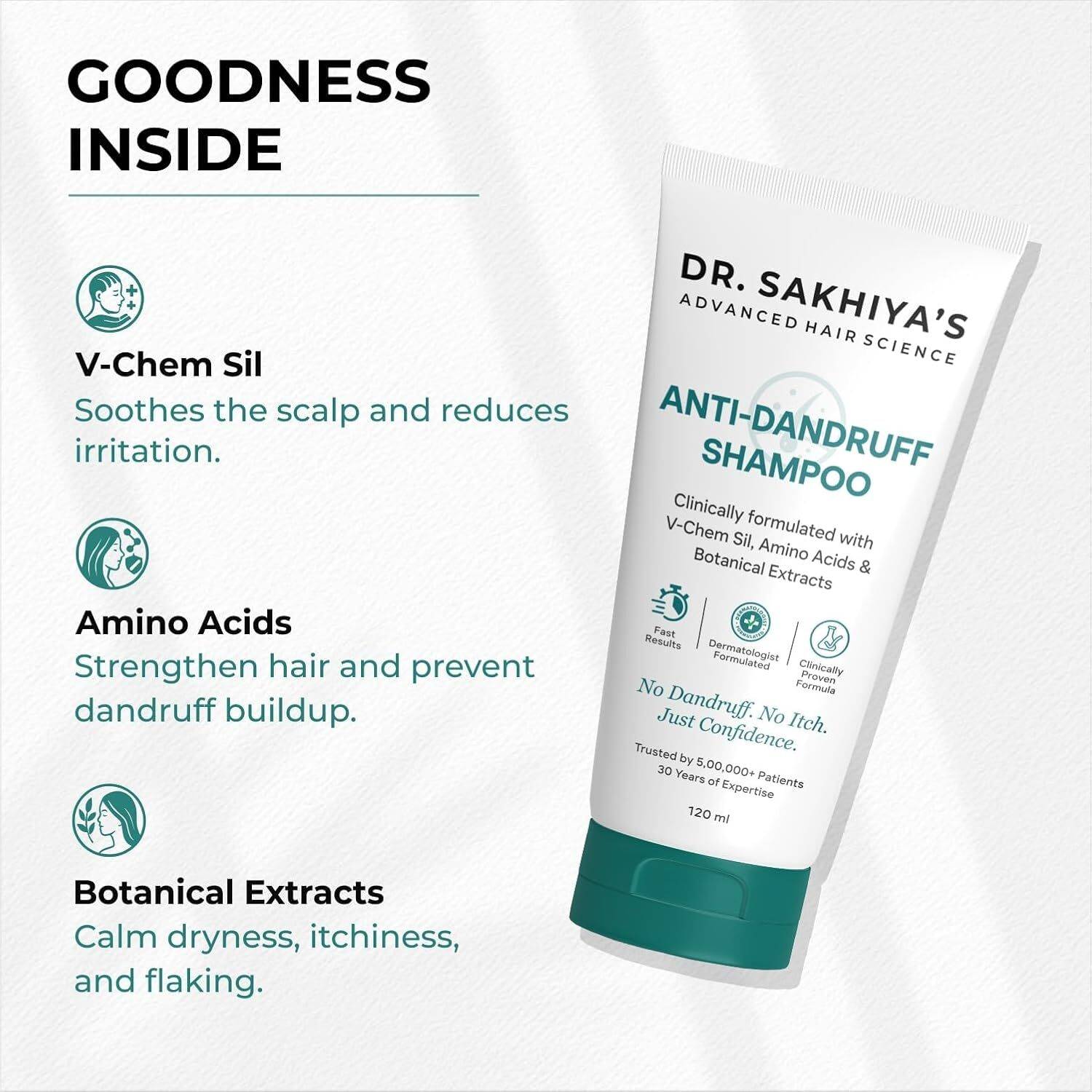 Dr. Sakhiya's AntiDandruff Shampoo 120ml - Image 5
