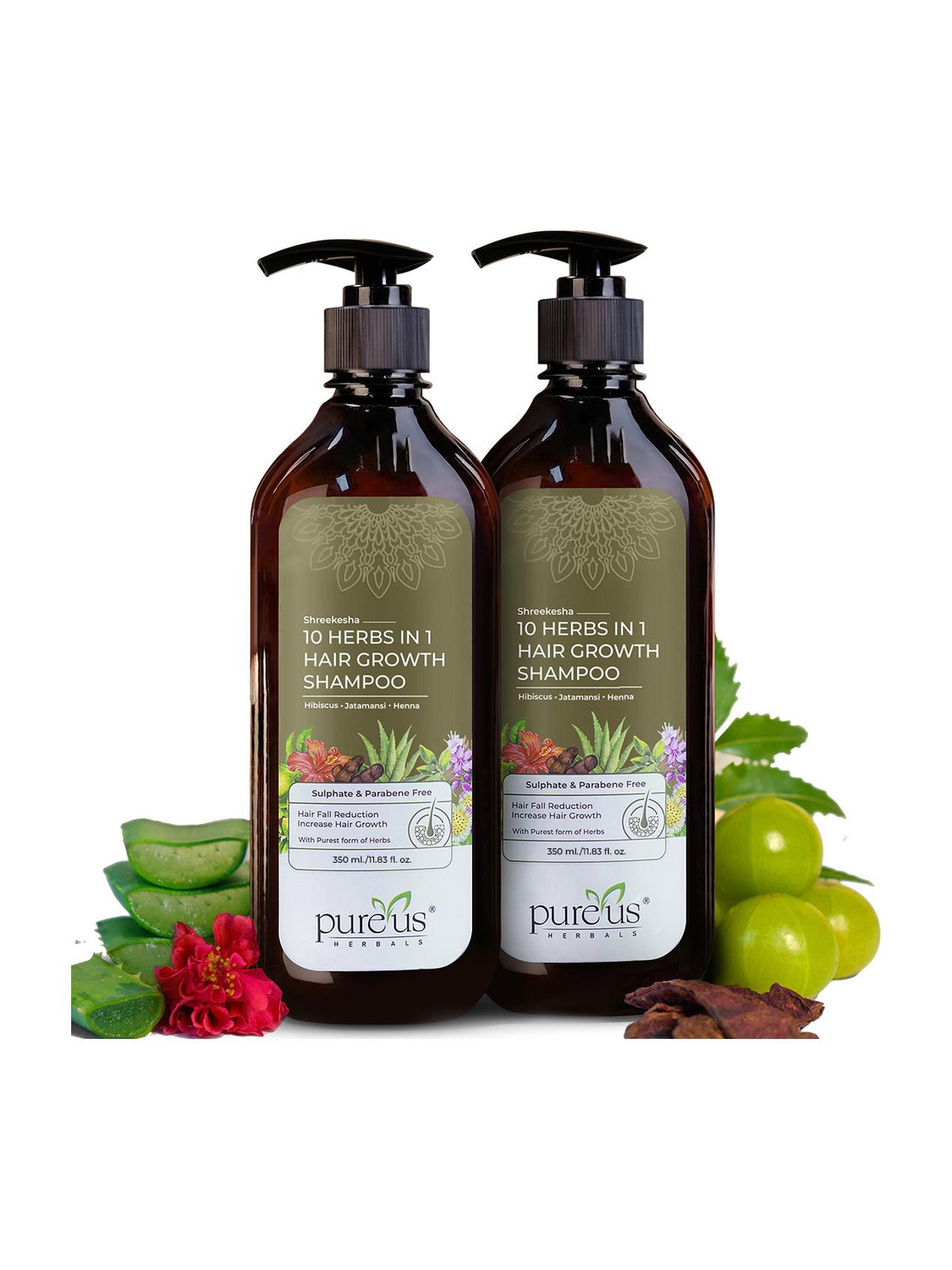 Image of Pureus Herbals Shreekesha 10 Herbs In 1 Shampoo Sulphate & Parabene Free