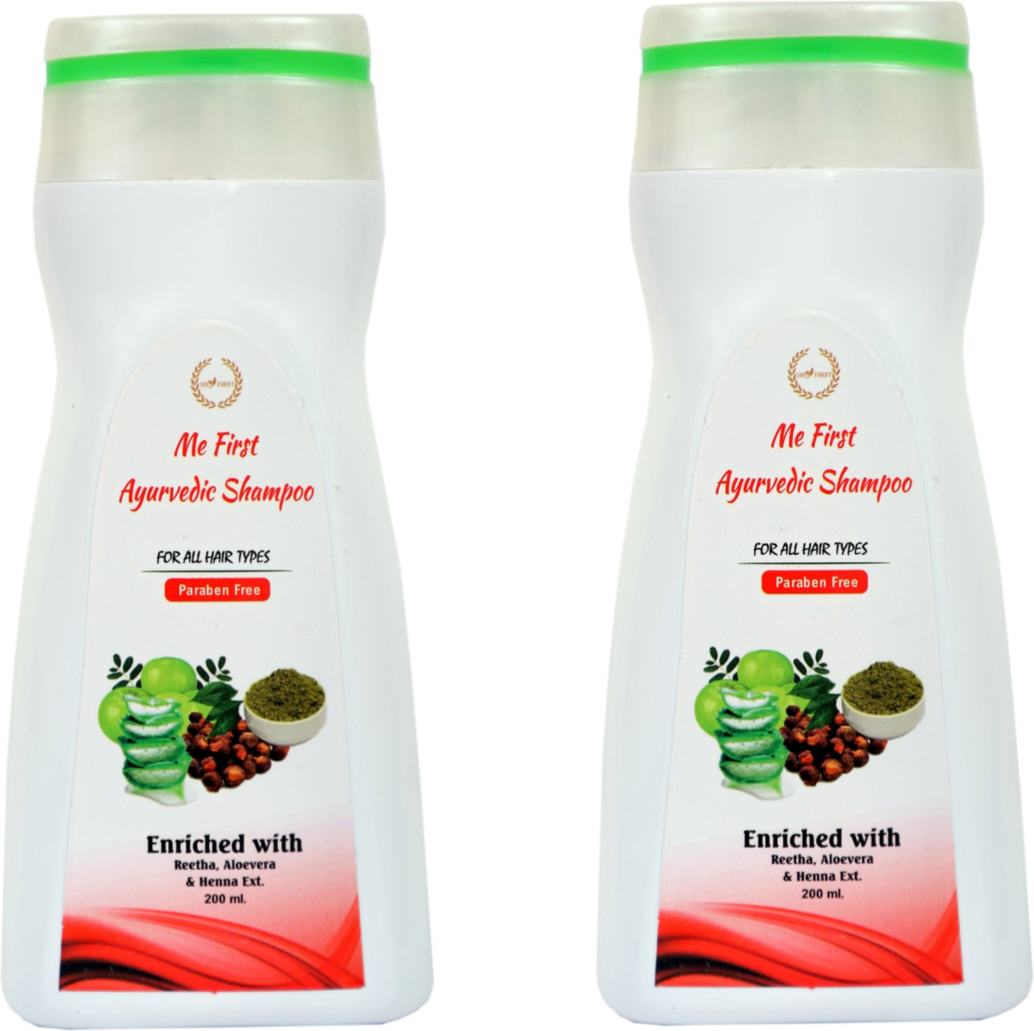 Image of ME FIRST Amla Reetha Shikakai & Aloevera Shampoo For Hair fall control and Damage Repair, Fast Hair Growth, Healthy Scalp, Removes Dandruff & Lice ( 200MLx 2 )