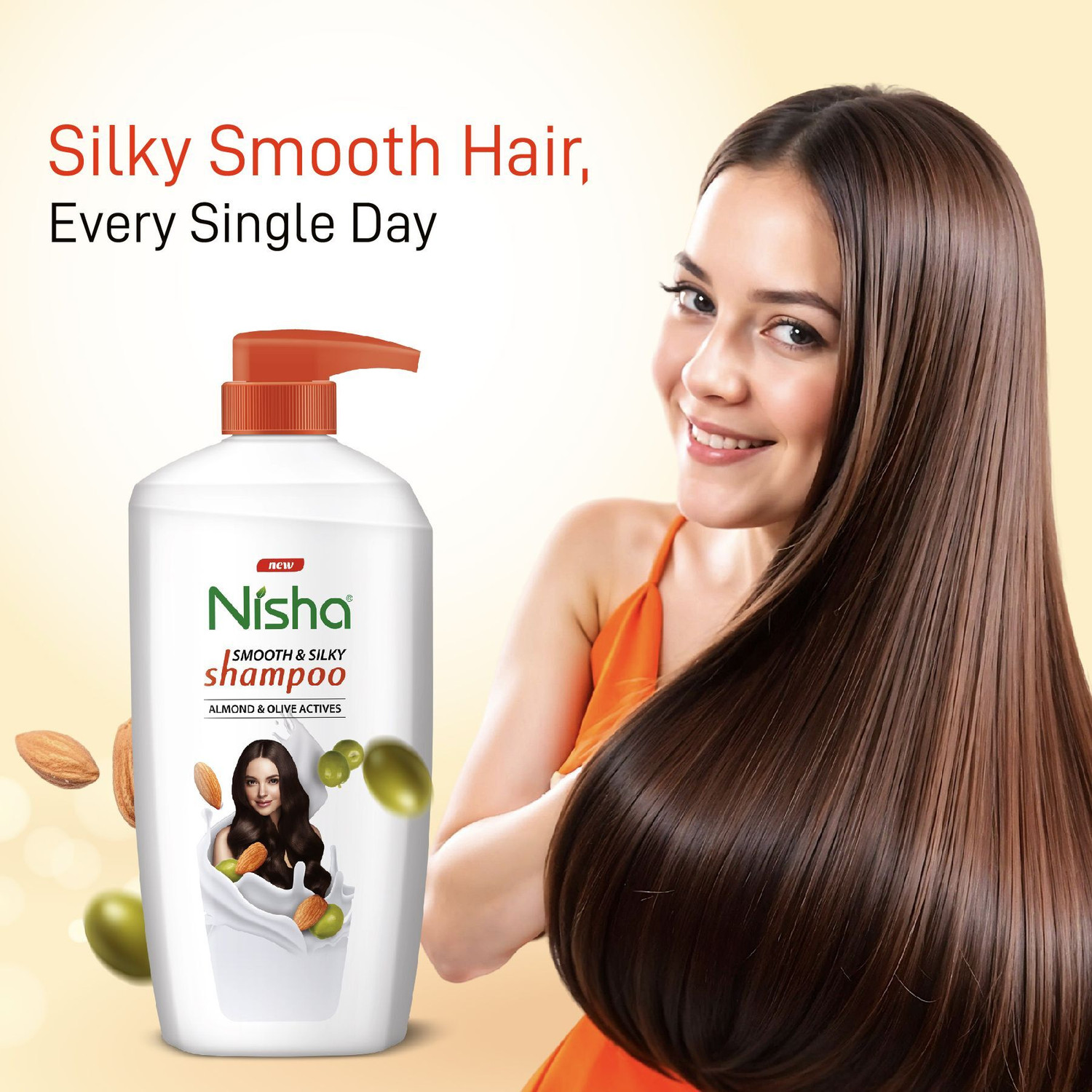 Image of Nisha Smooth Naturally Soft Silky Hair Shampoo, 650 ML White