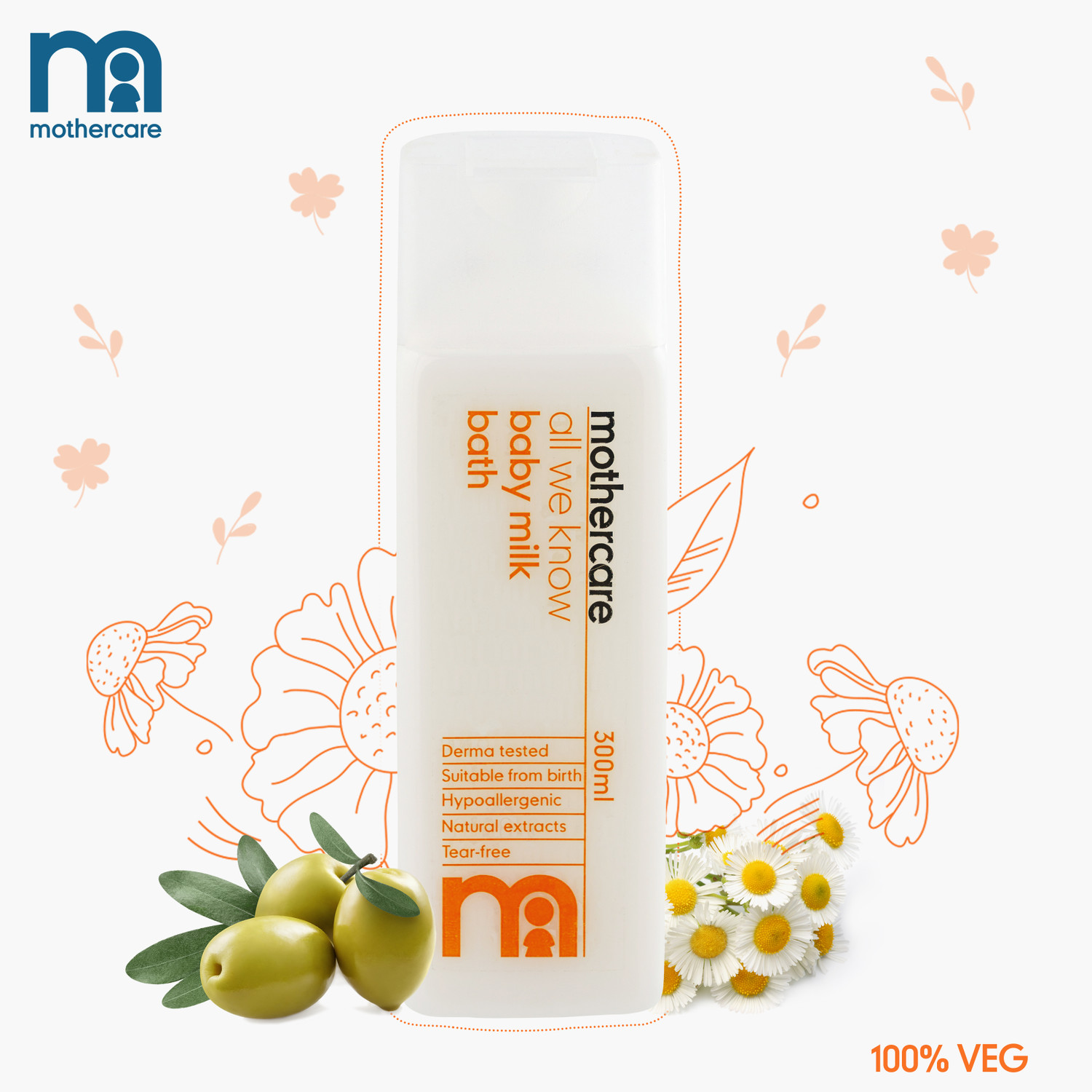 Image of Mothercare All We Know Baby Bath Milk | Gentle On Skin & Protect Natural Softness|Pack of 2 (2 x 300 ml)