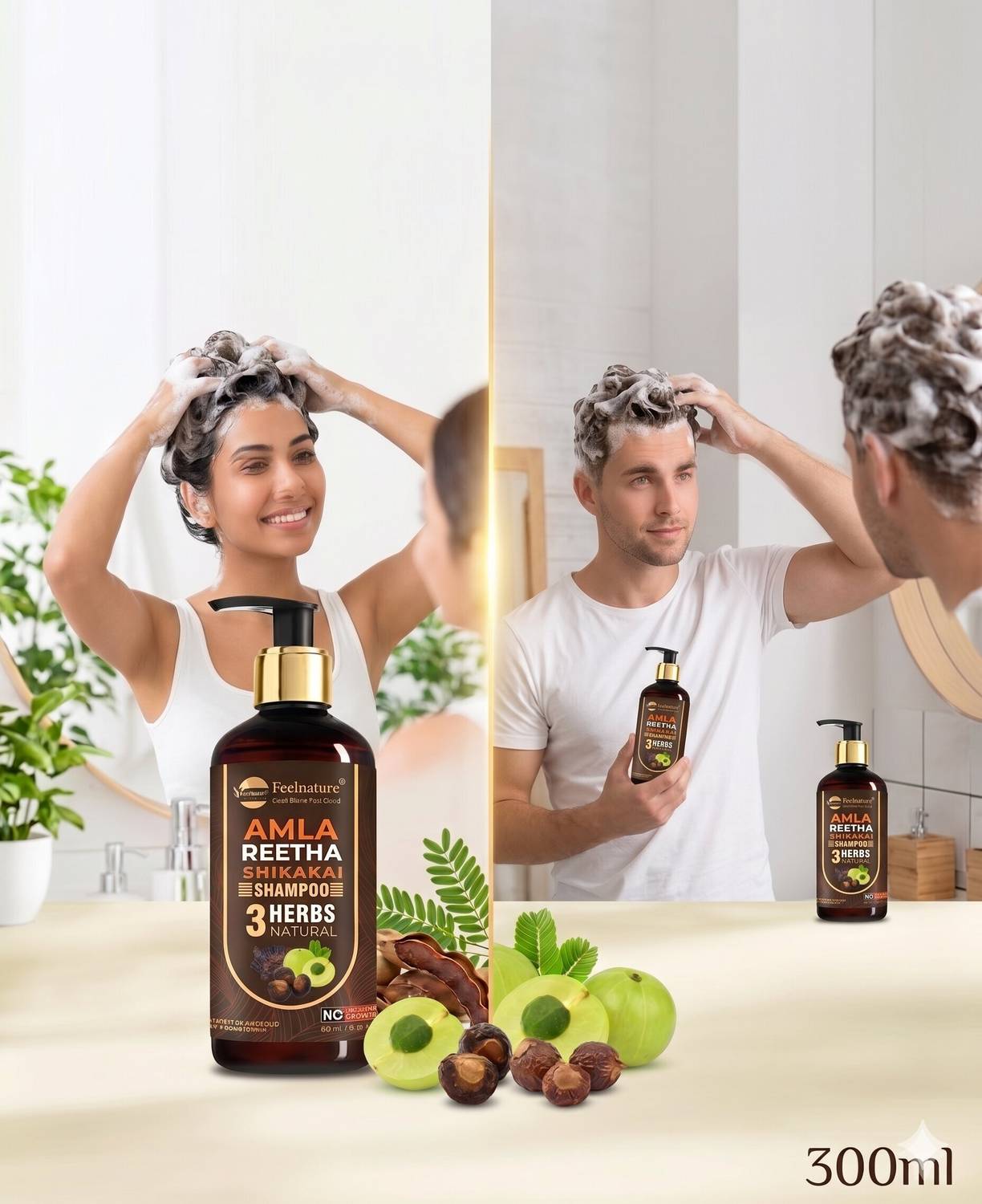 FeelNature Hair Growth Shampoo with Amla, Reetha, Shikakai - Image 5