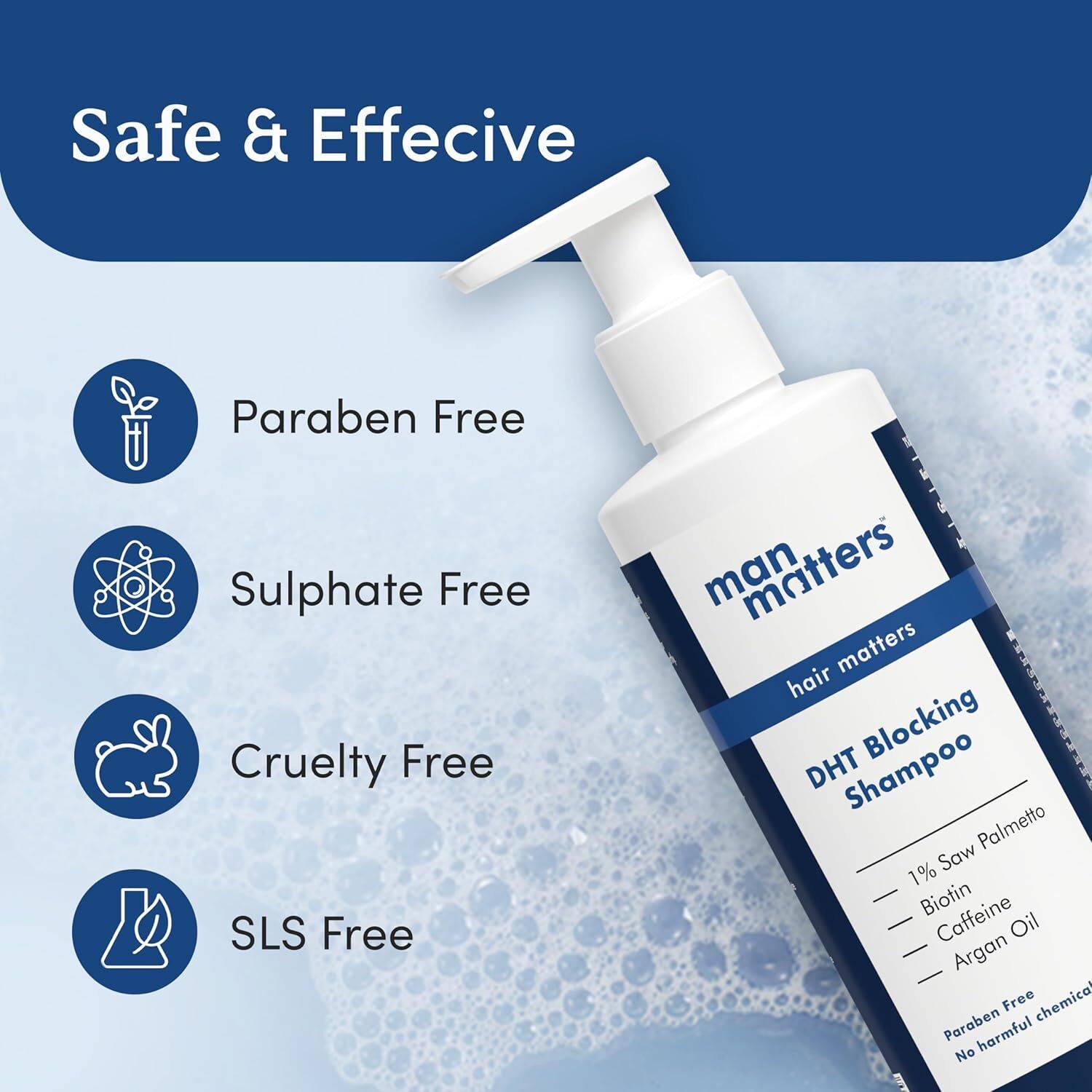 Man Matters DHT Blocker Anti Hair Fall Shampoo 200ml - Image 4