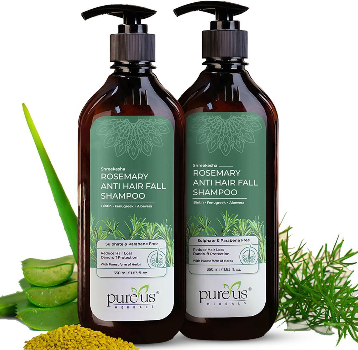 Image of Pureus Herbals Shreekesha Rosemary Shampoo |Paraben & Sulfate Free| Dandruff Control