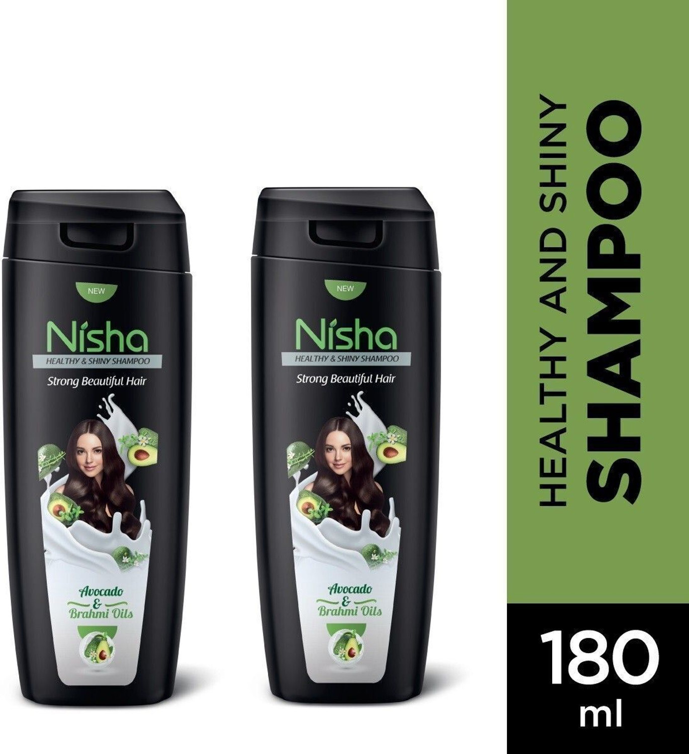Image of Nisha Avacado & Brahmi Oils Shampoo For Strong Beautiful Hair, 180 ML - Pack Of 2