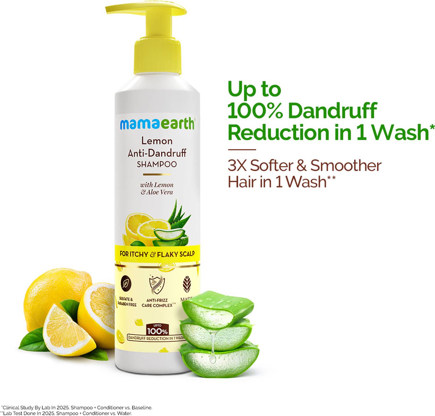 Mamaearth Lemon Anti-Dandruff Shampoo 1 Wash 1 Washes - Image 2