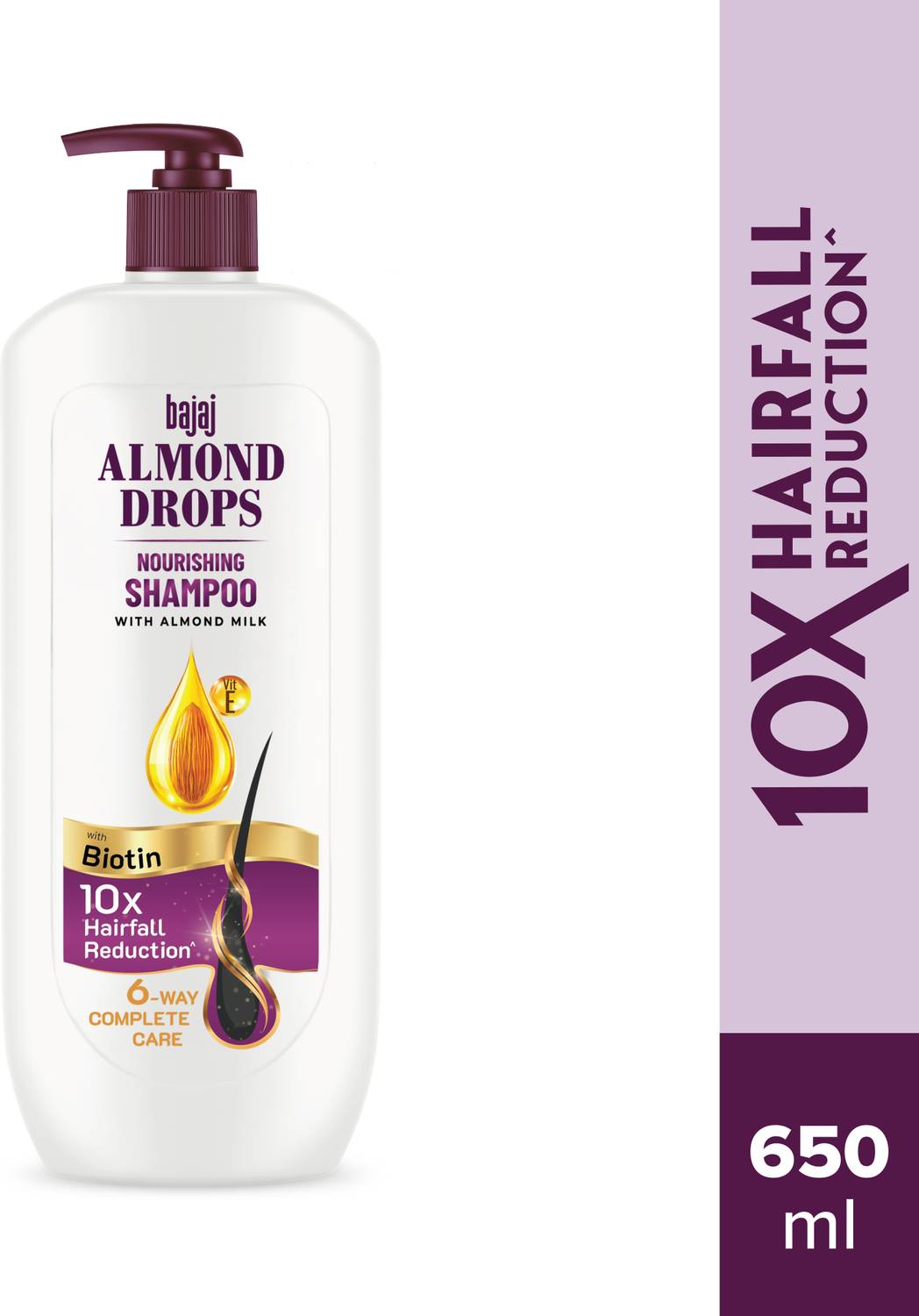 BAJAJ Almond Drops Nourishing Shampoo with Almond Milk, Vitamin E & Biotin