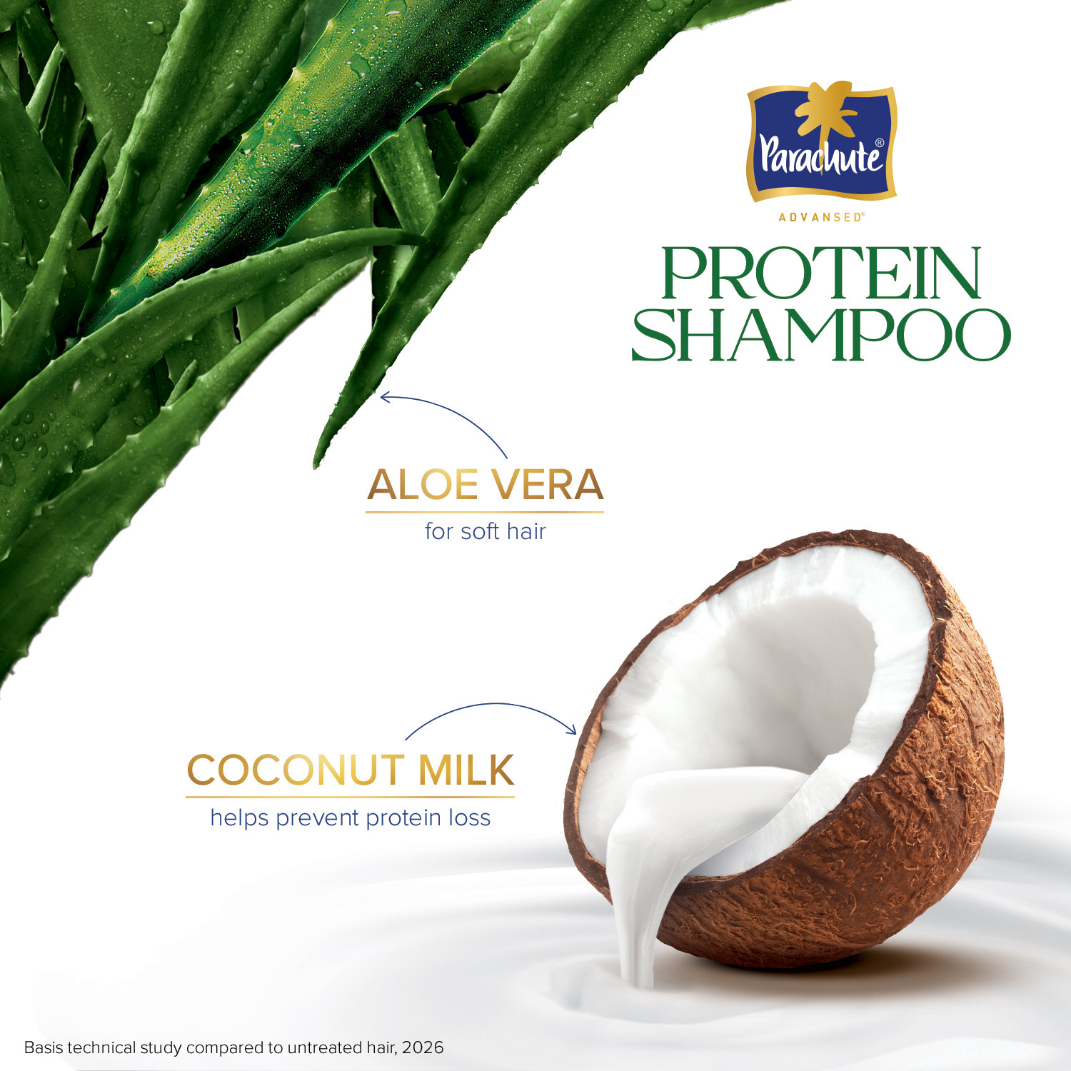 Image of Parachute Advansed Damage Repair Protein Shampoo Up To 3X Softer Hair Coconut Milk & Aloe Vera