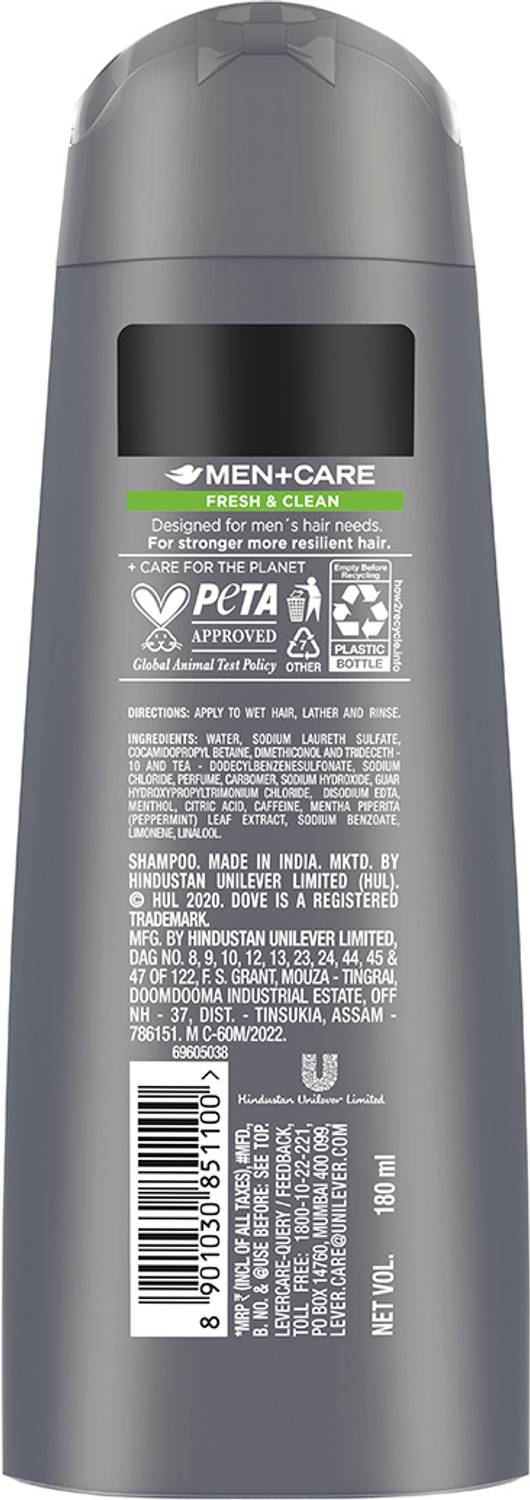 DOVE Men+Care 2in1 Shampoo+Conditioner 180ml - Image 3