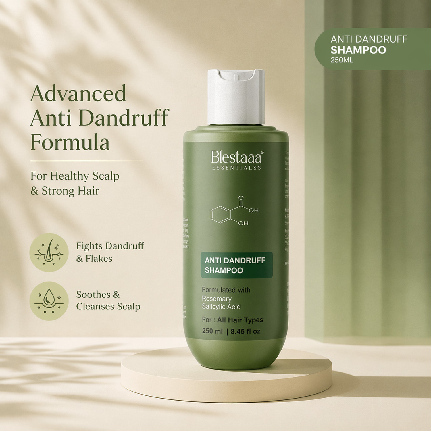 Image of blestaaa essentialss Anti Dandruff Shampoo for Itchy Scalp| Flake Control & Healthy Hair Care |