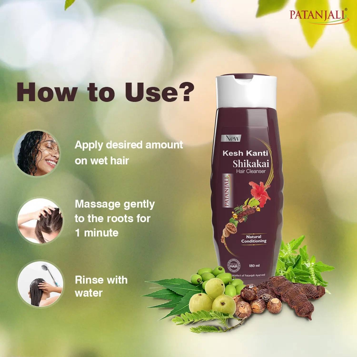 PATANJALI Kesh Kanti Shikakai Hair Shampoo 180Ml 1Pcs - Price in