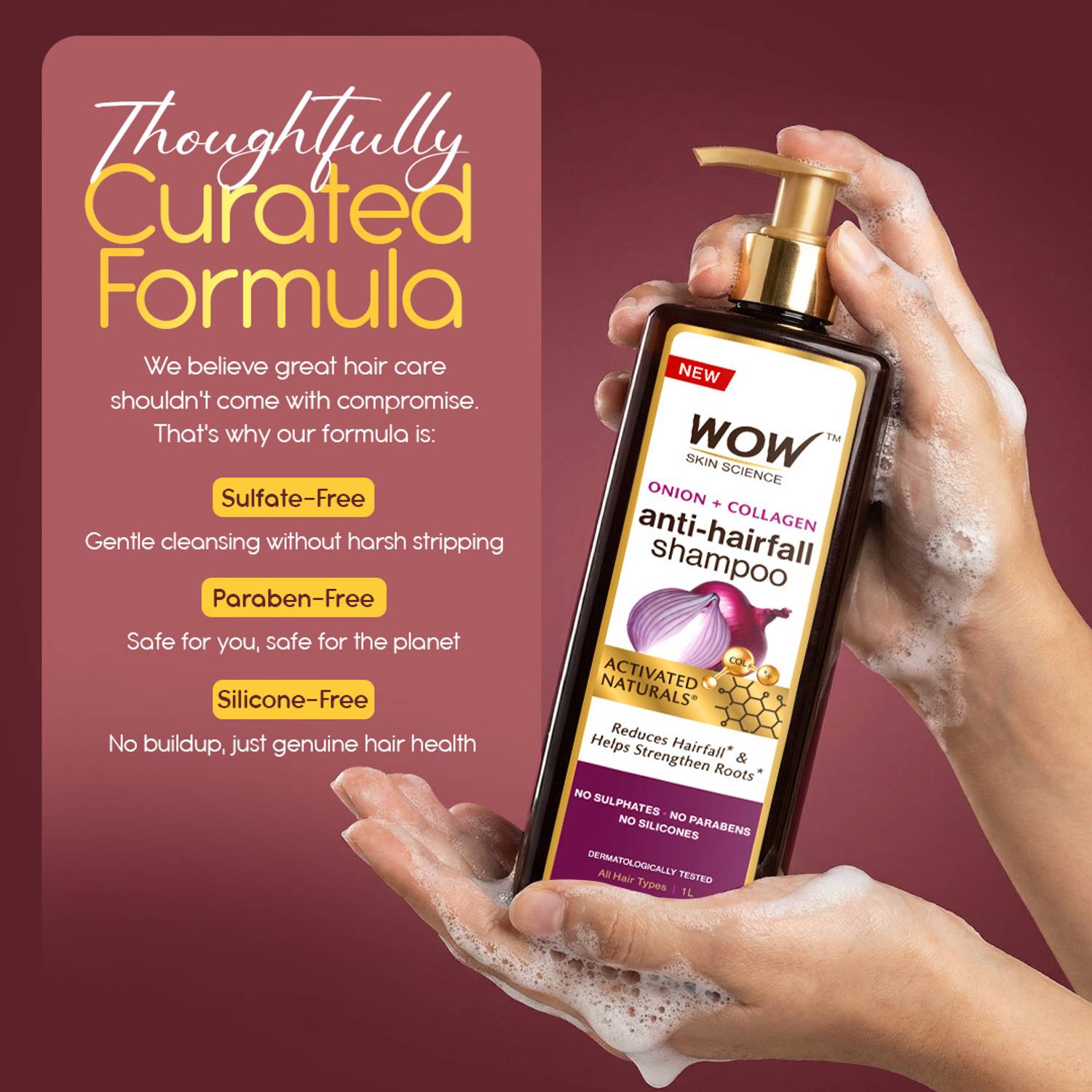 WOW Onion & Collagen Anti-Hairfall Shampoo 1L - Image 5