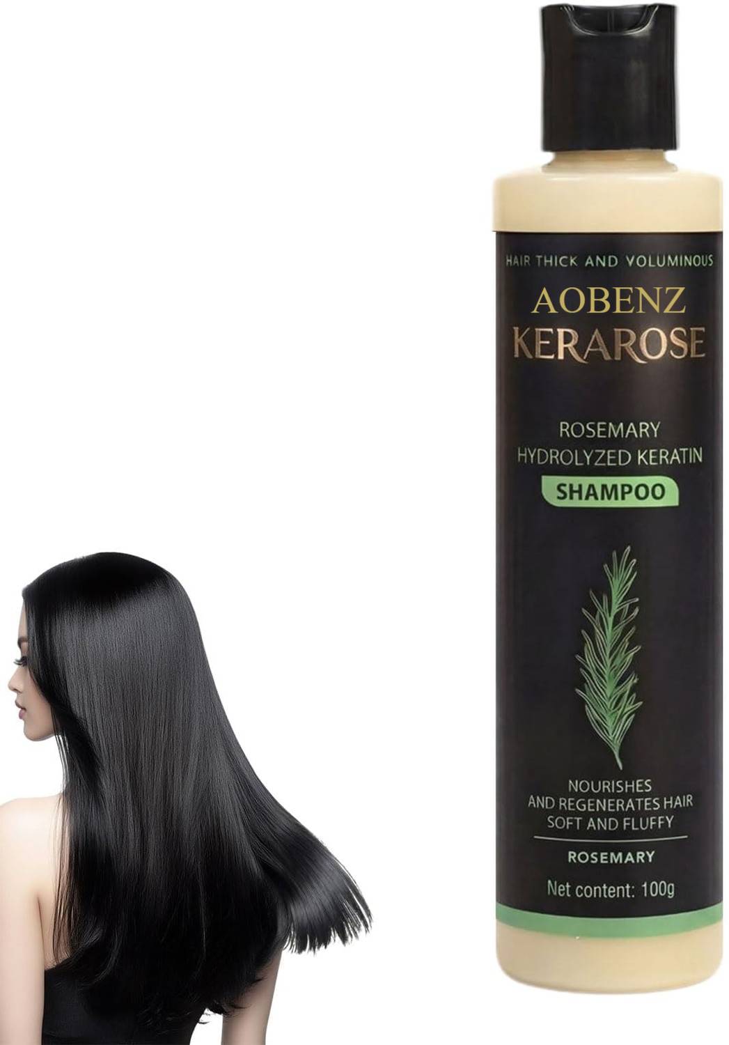 AOBENZ Kerarose Rosemary Hair Growth Shampoo, Organic Rosemary Hair Growth Shampoo
