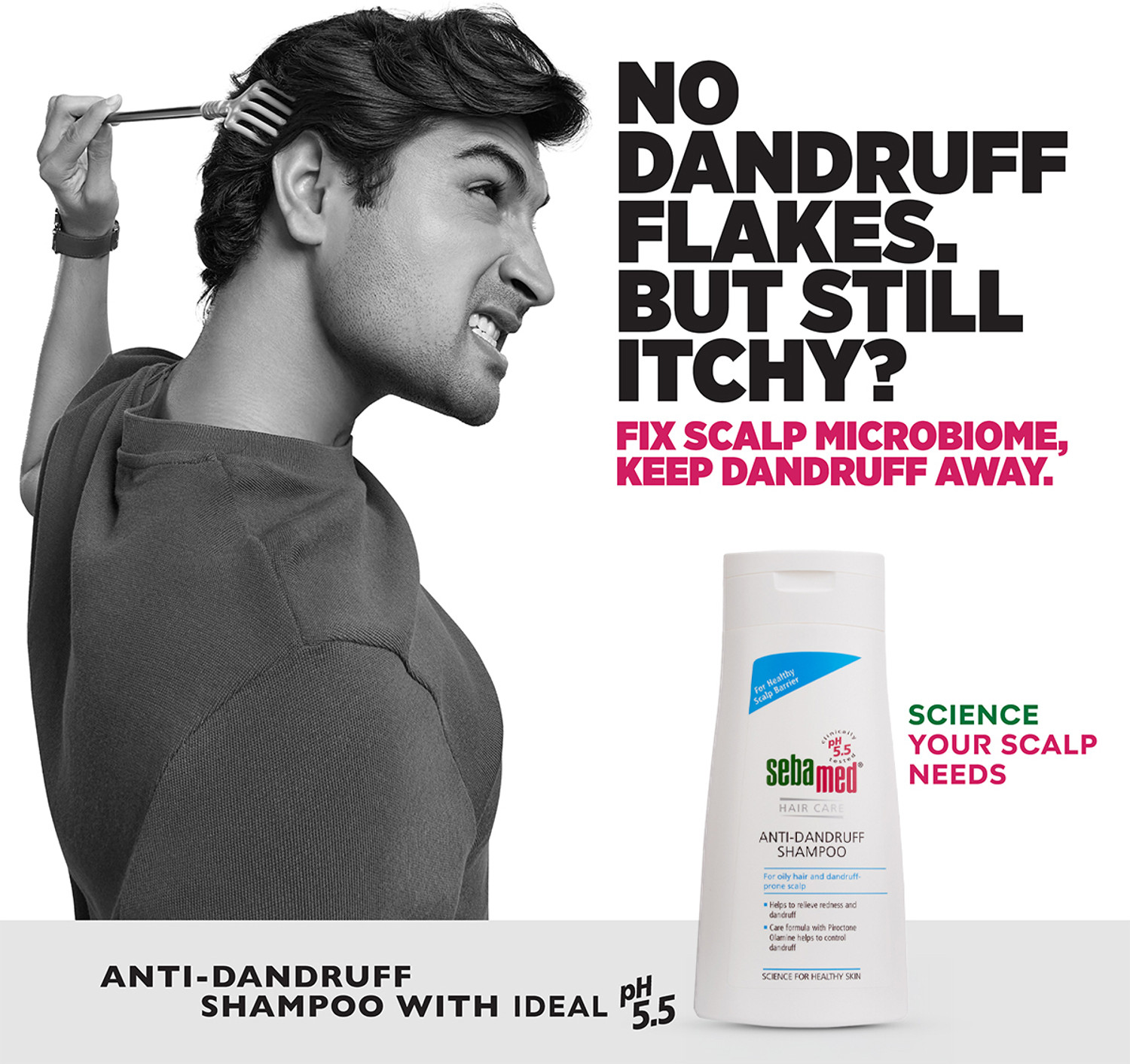 Image of Sebamed Anti-Dandruff Shampoo pH 5.5 I 50% less dandruff in 2 weeks