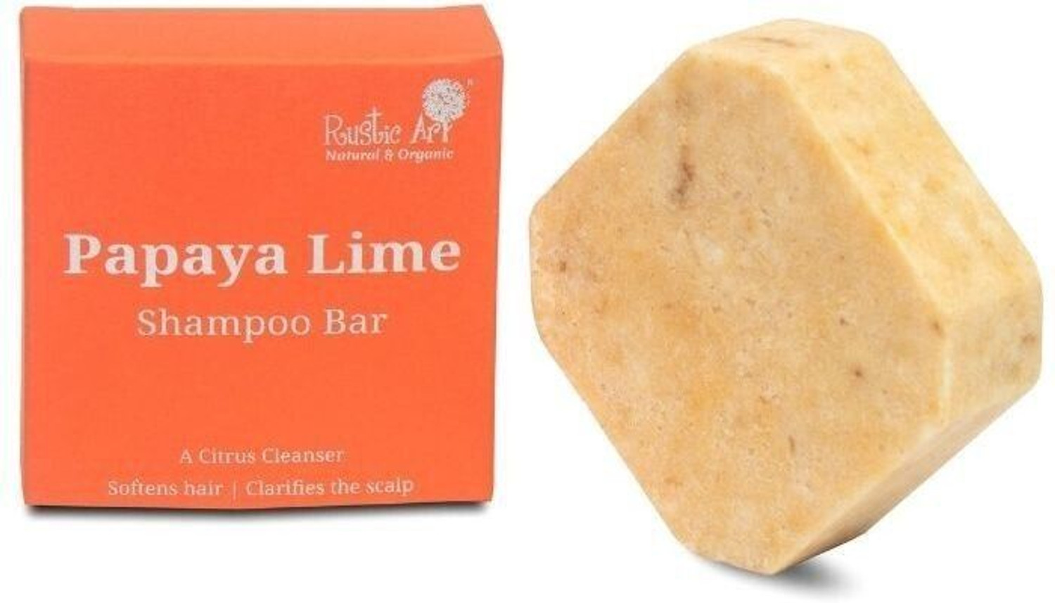 Image of RUSTIC ART Papaya Lime Hair Cleansing Bar 75 g (Shampoo Bar) (75 g)